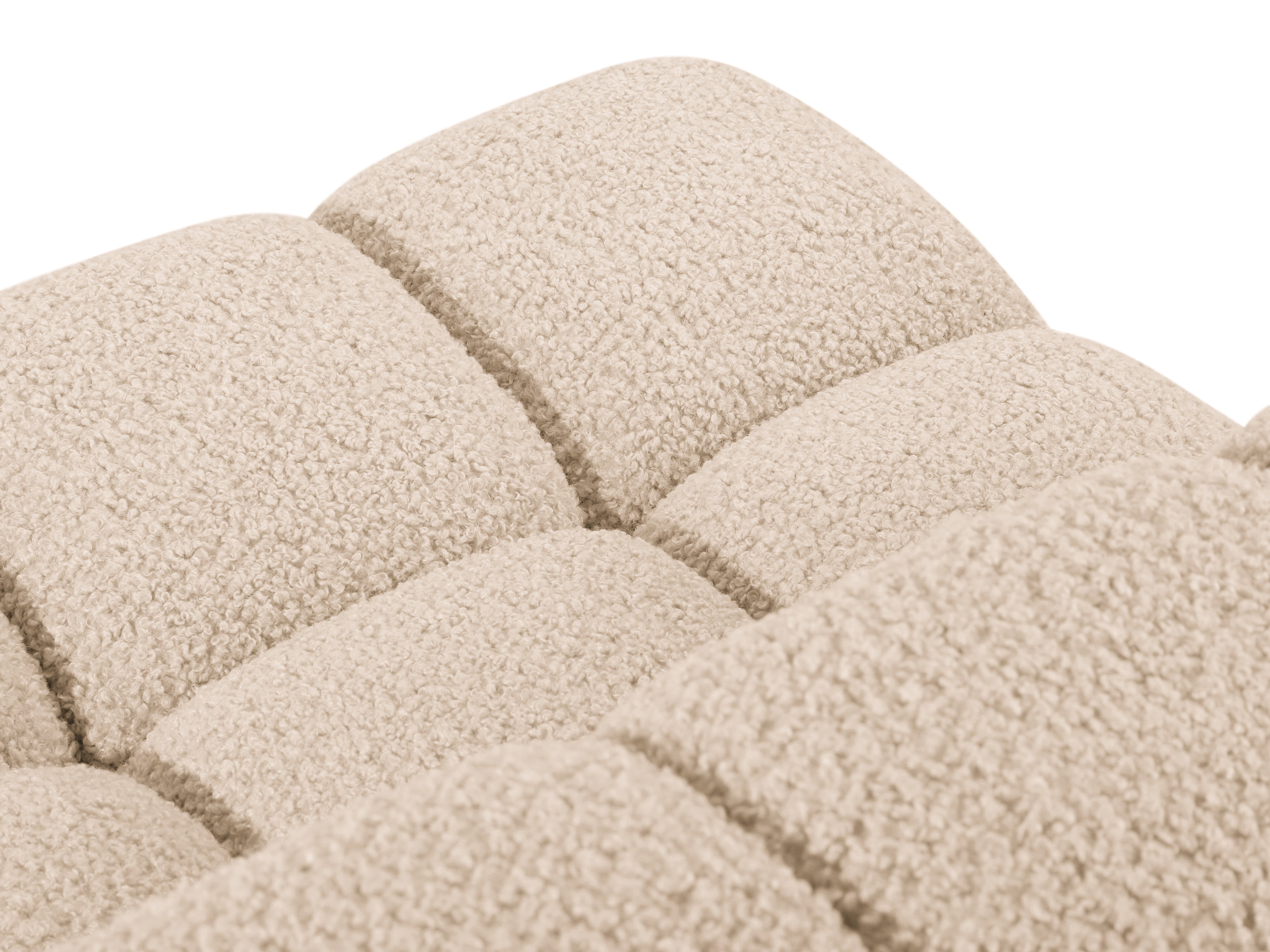Modulares Sofa BELLIS - Eckmodul in sandfarbenem Boucle