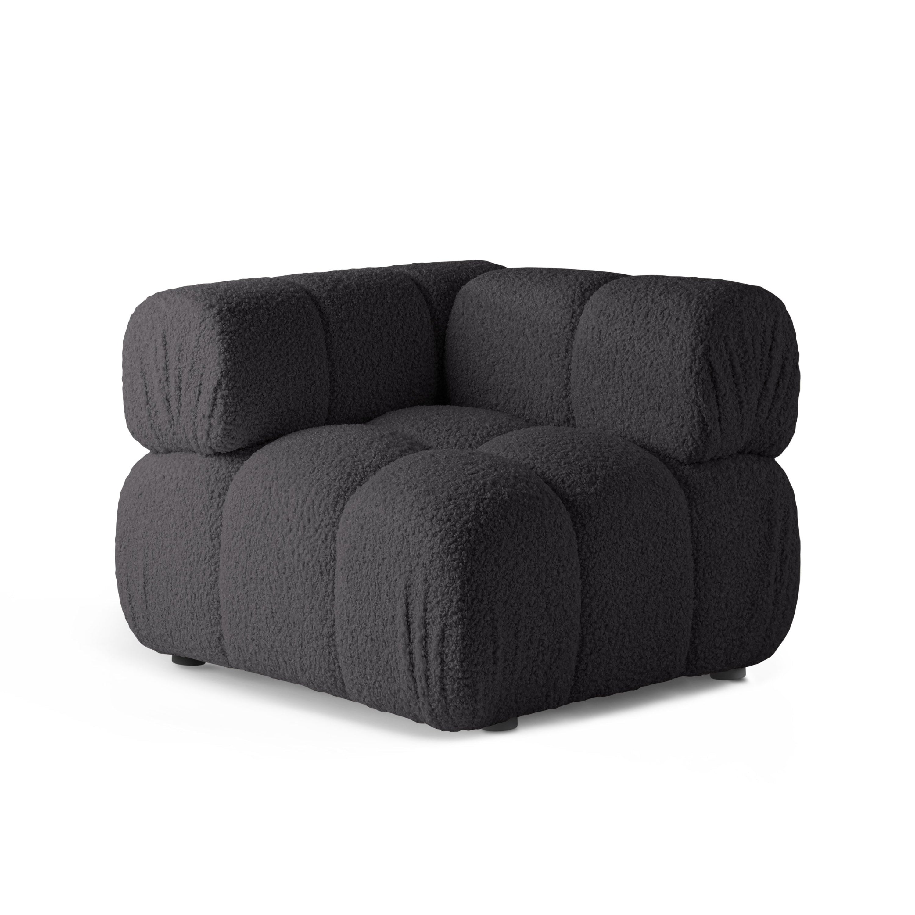 Modulares Sofa BELLIS - graues Boucle-Eckmodul