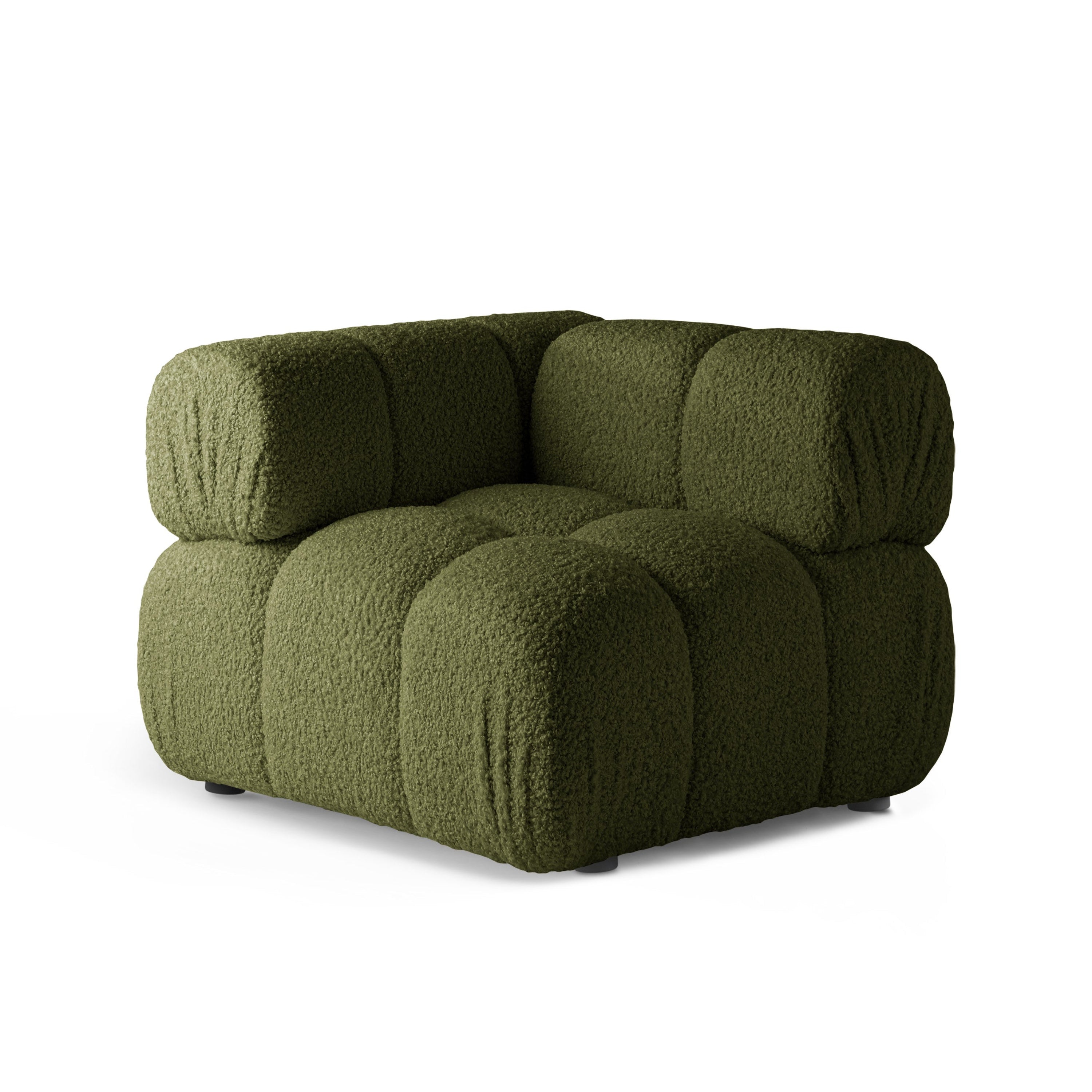Modulares Sofa BELLIS - grüner Boucle-Eckmodul