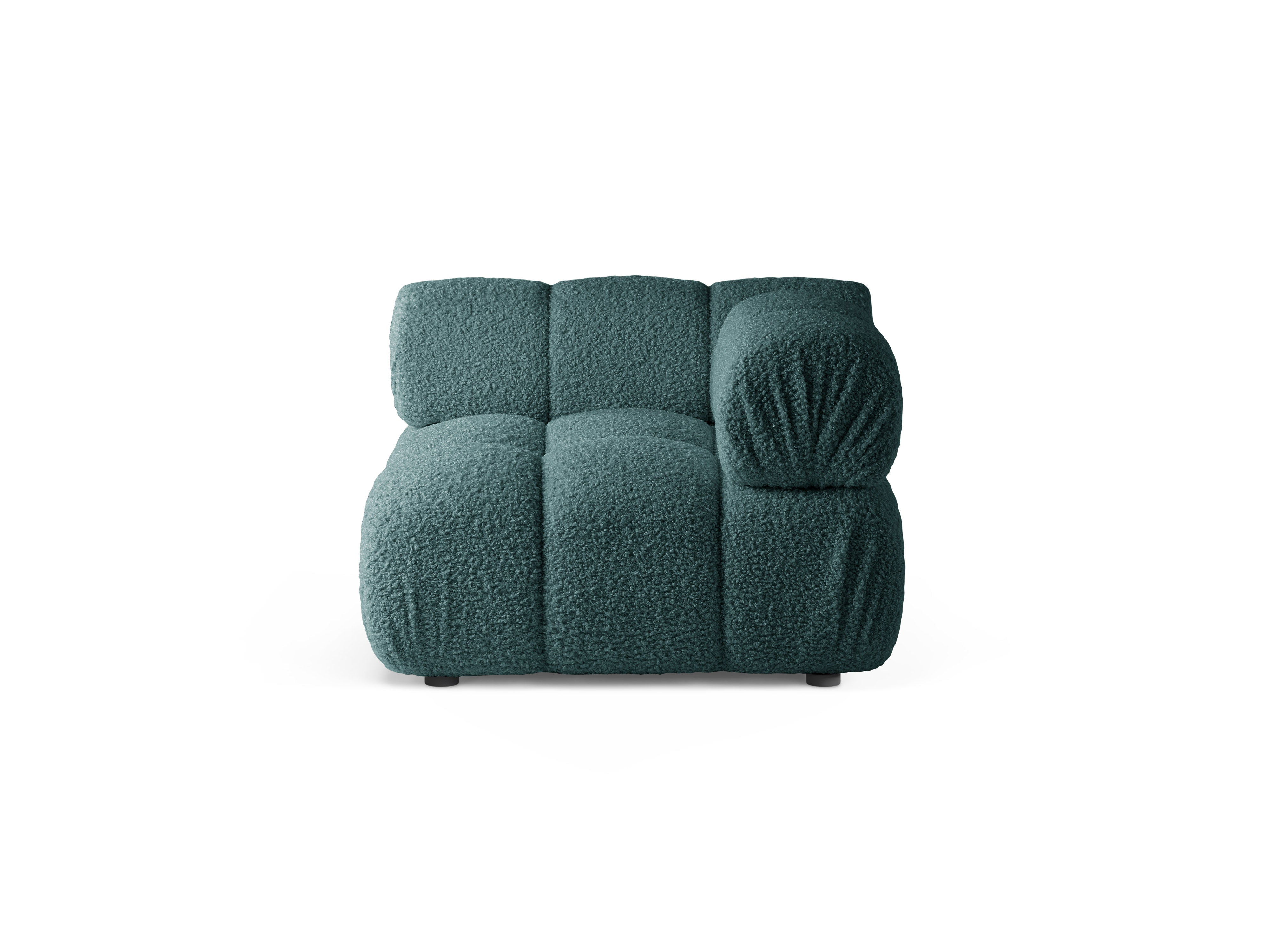 Modulares Sofa BELLIS - tiefes Eckmodul in petrolfarbener Boucle
