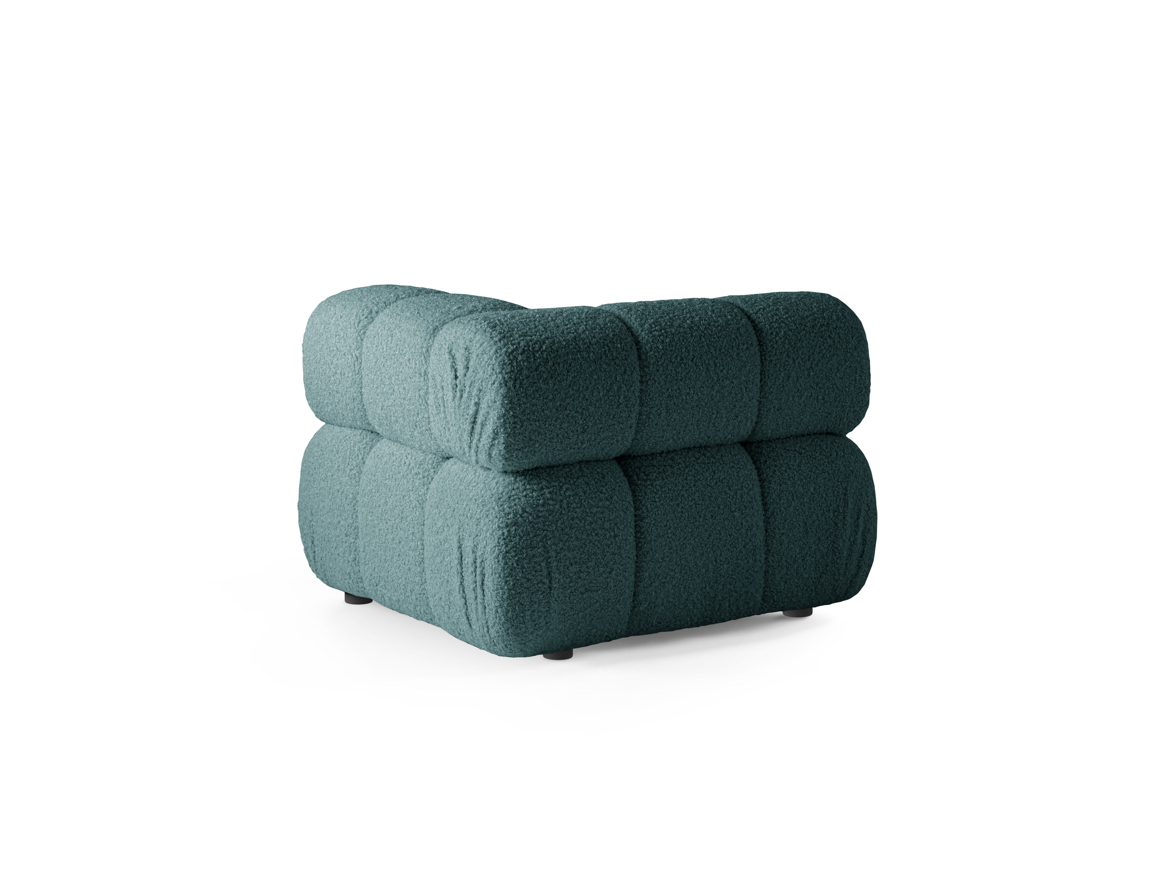 Modulares Sofa BELLIS - tiefes Eckmodul in petrolfarbener Boucle