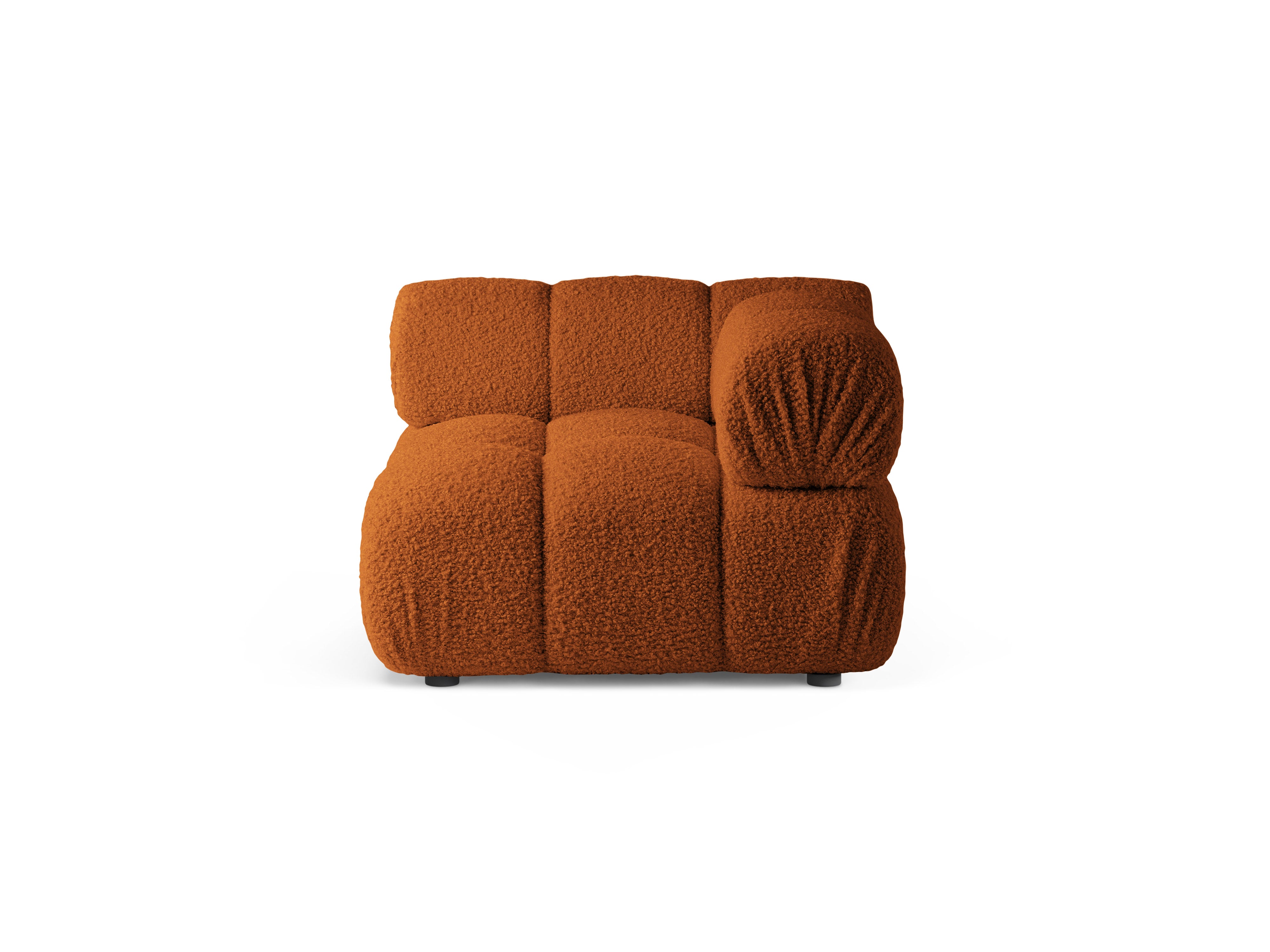 Modulares Sofa BELLIS - Eckmodul in ziegelrotem Boucle