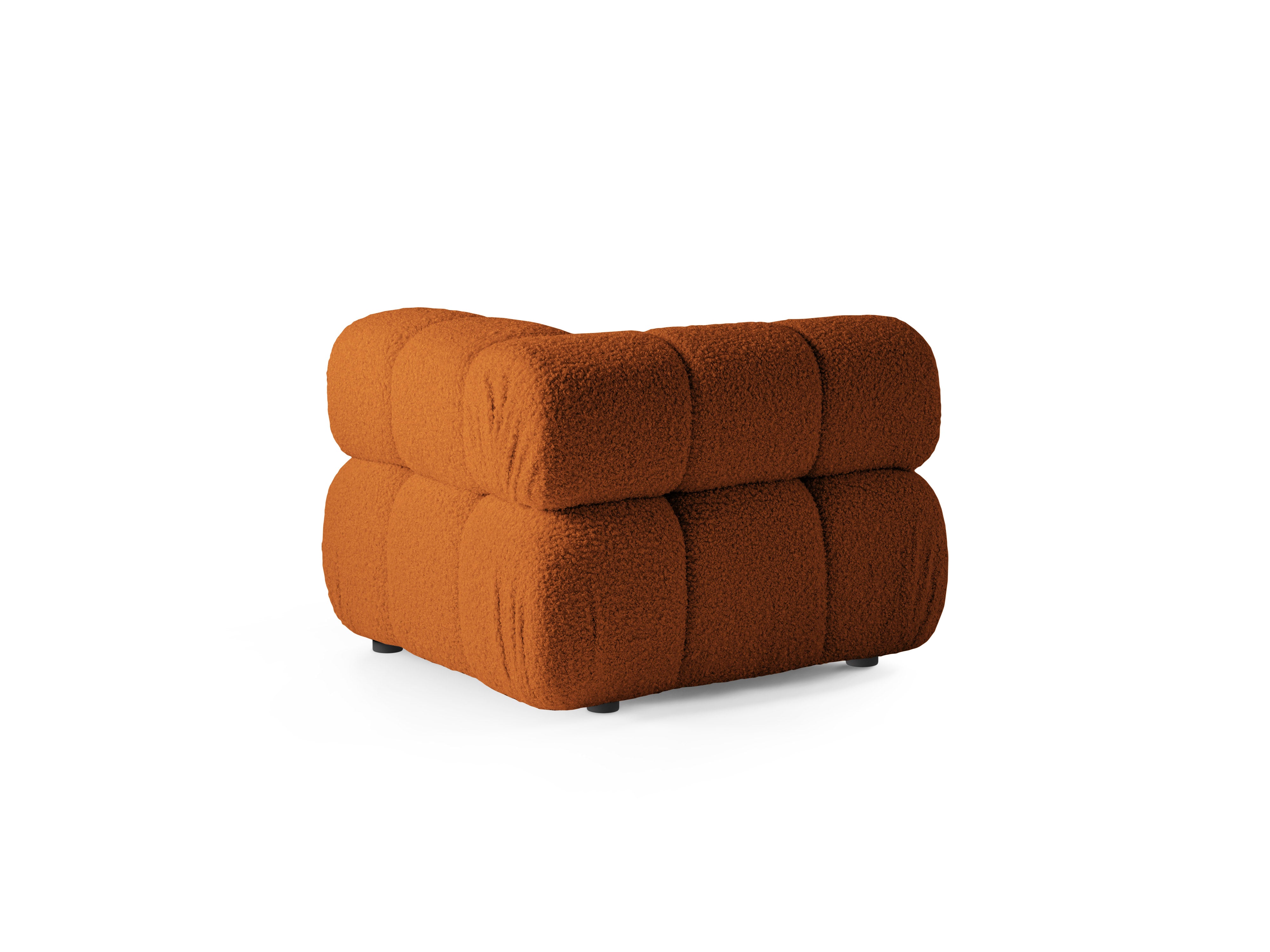 Modulares Sofa BELLIS - Eckmodul in ziegelrotem Boucle