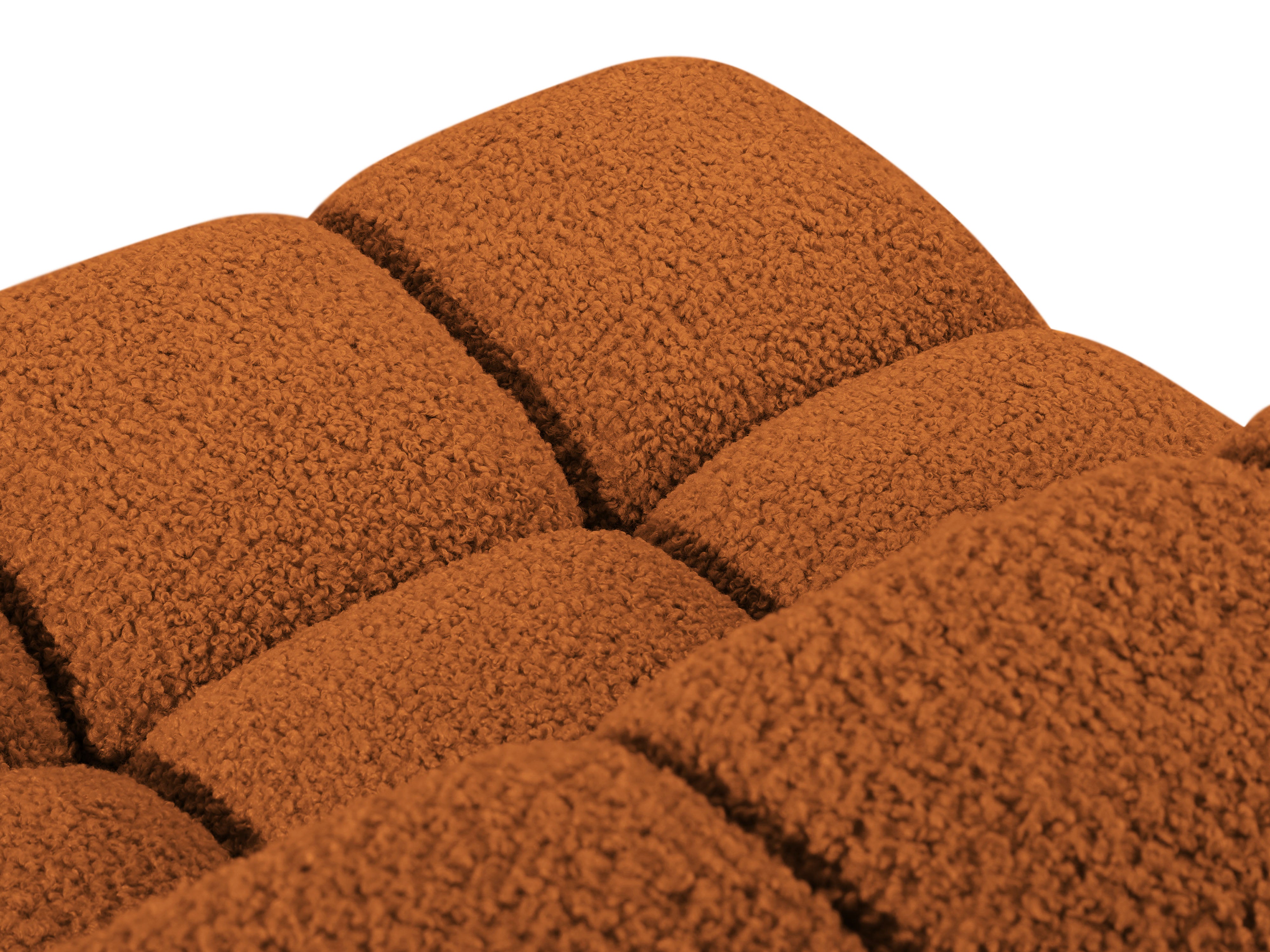 Modulares Sofa BELLIS - Eckmodul in ziegelrotem Boucle