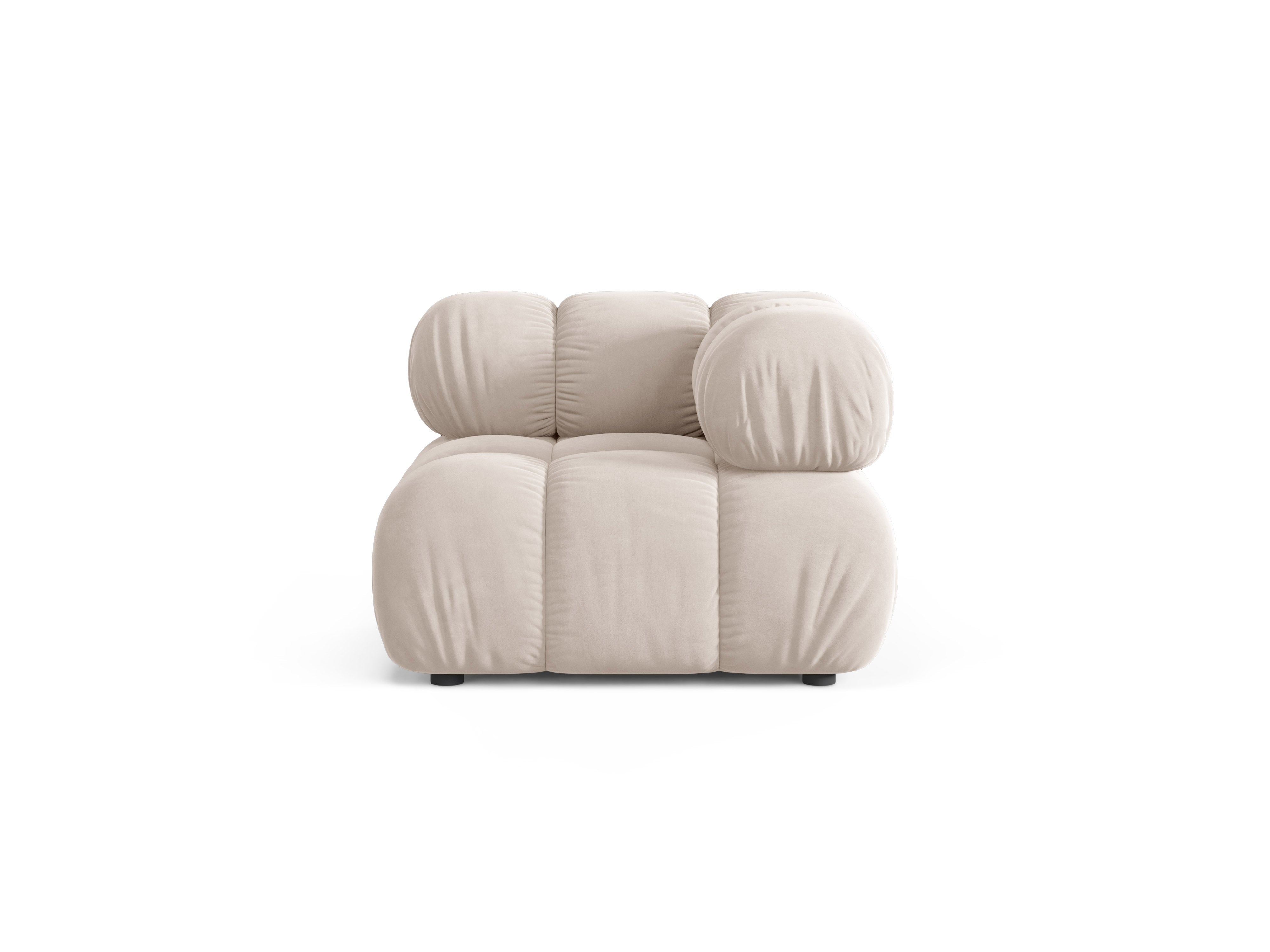 Modulares Sofa BELLIS - Eckmodul in hellbeigem Samt
