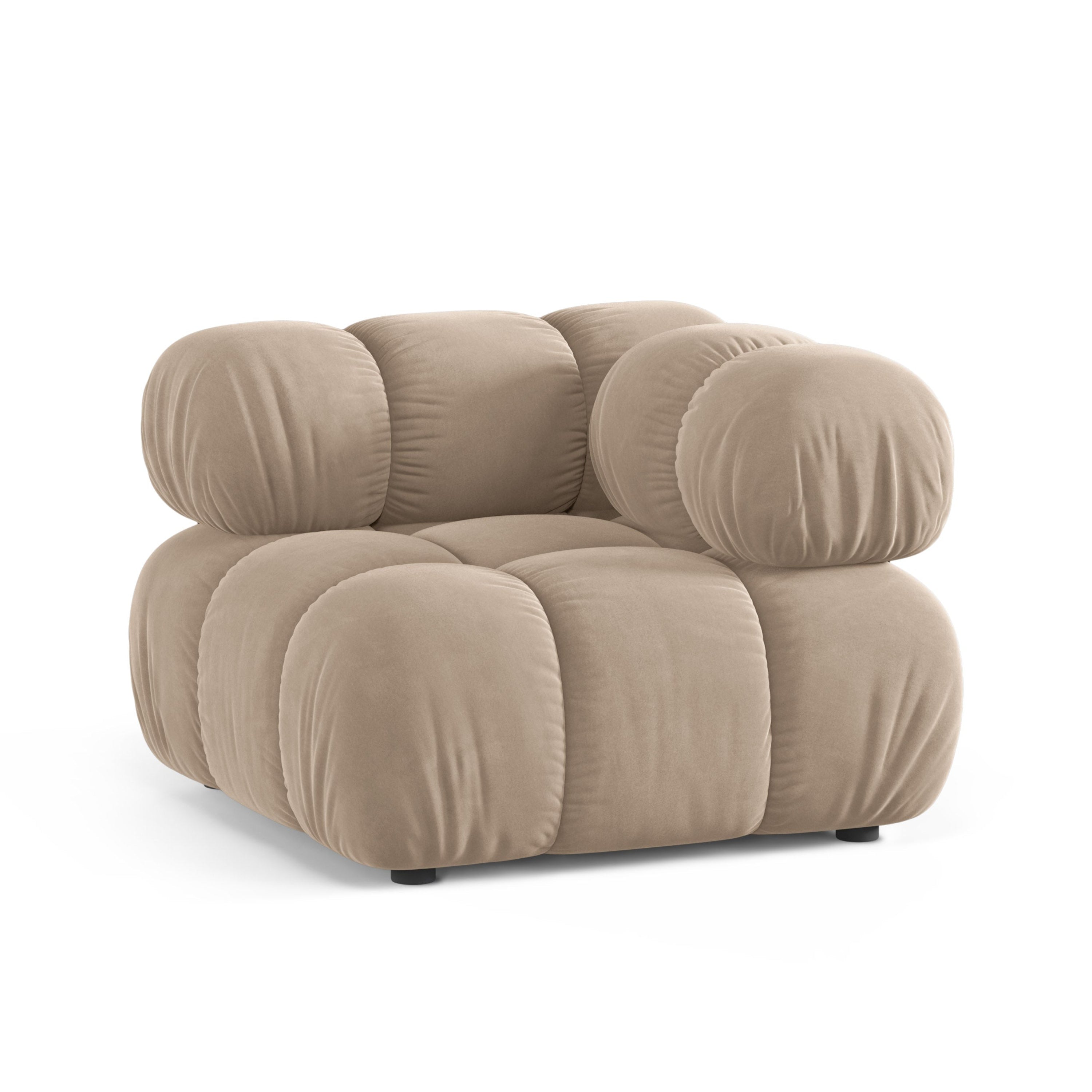 Modulares Sofa BELLIS - Eckmodul in beigem Velours