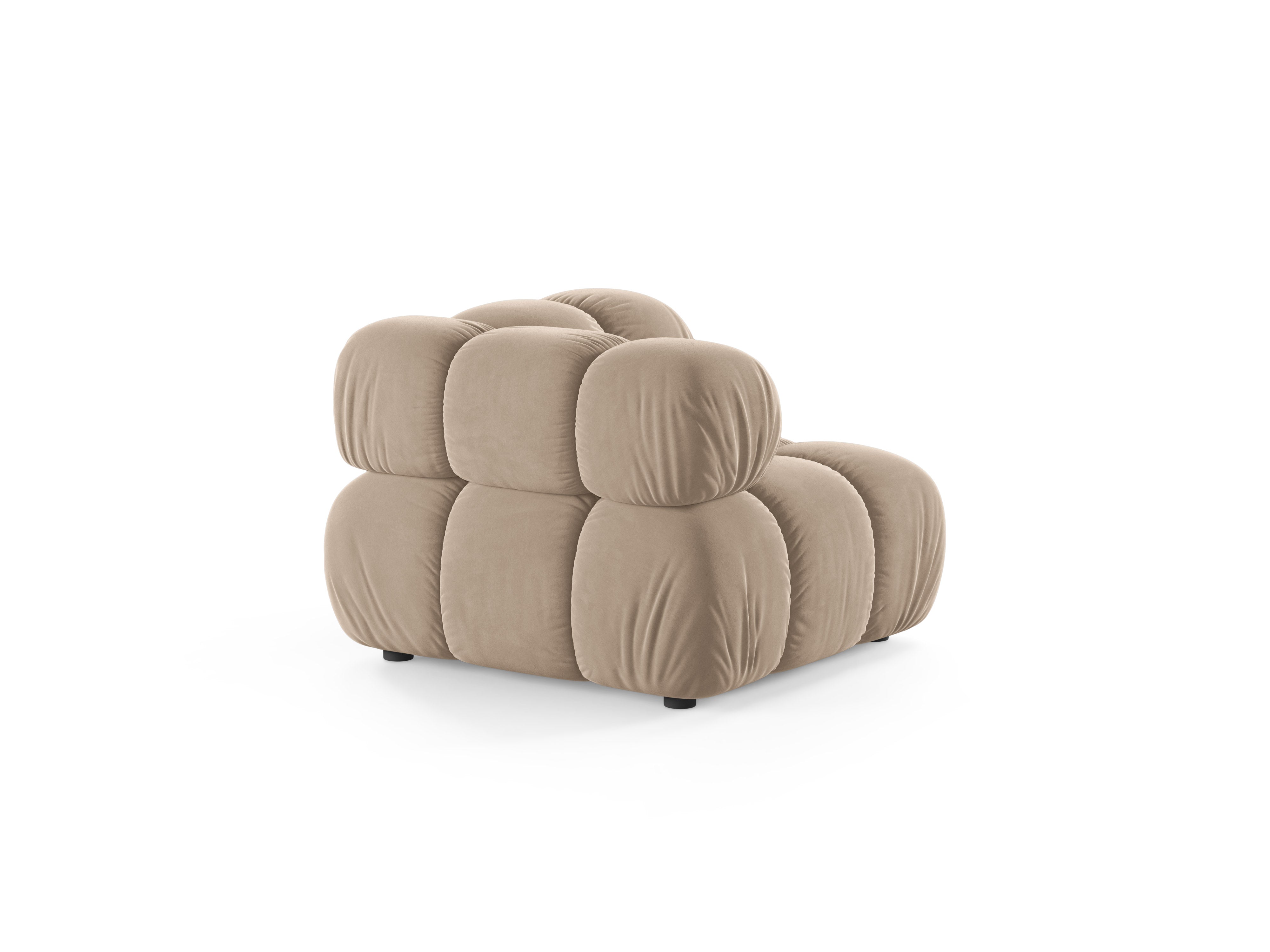 Modulares Sofa BELLIS - Eckmodul in beigem Velours