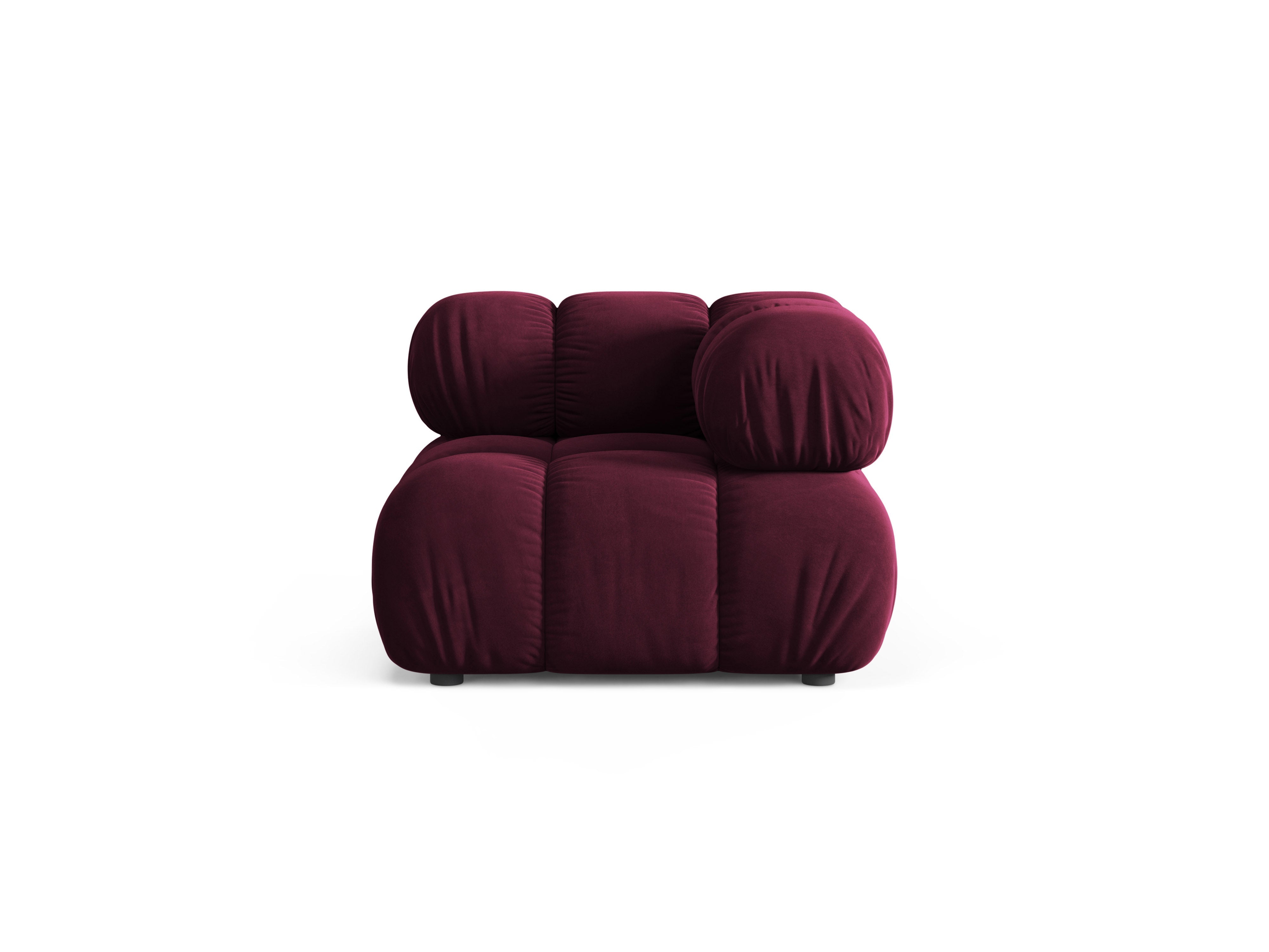 Modulares Sofa BELLIS - Eckmodul aus burgunderfarbenem Samt