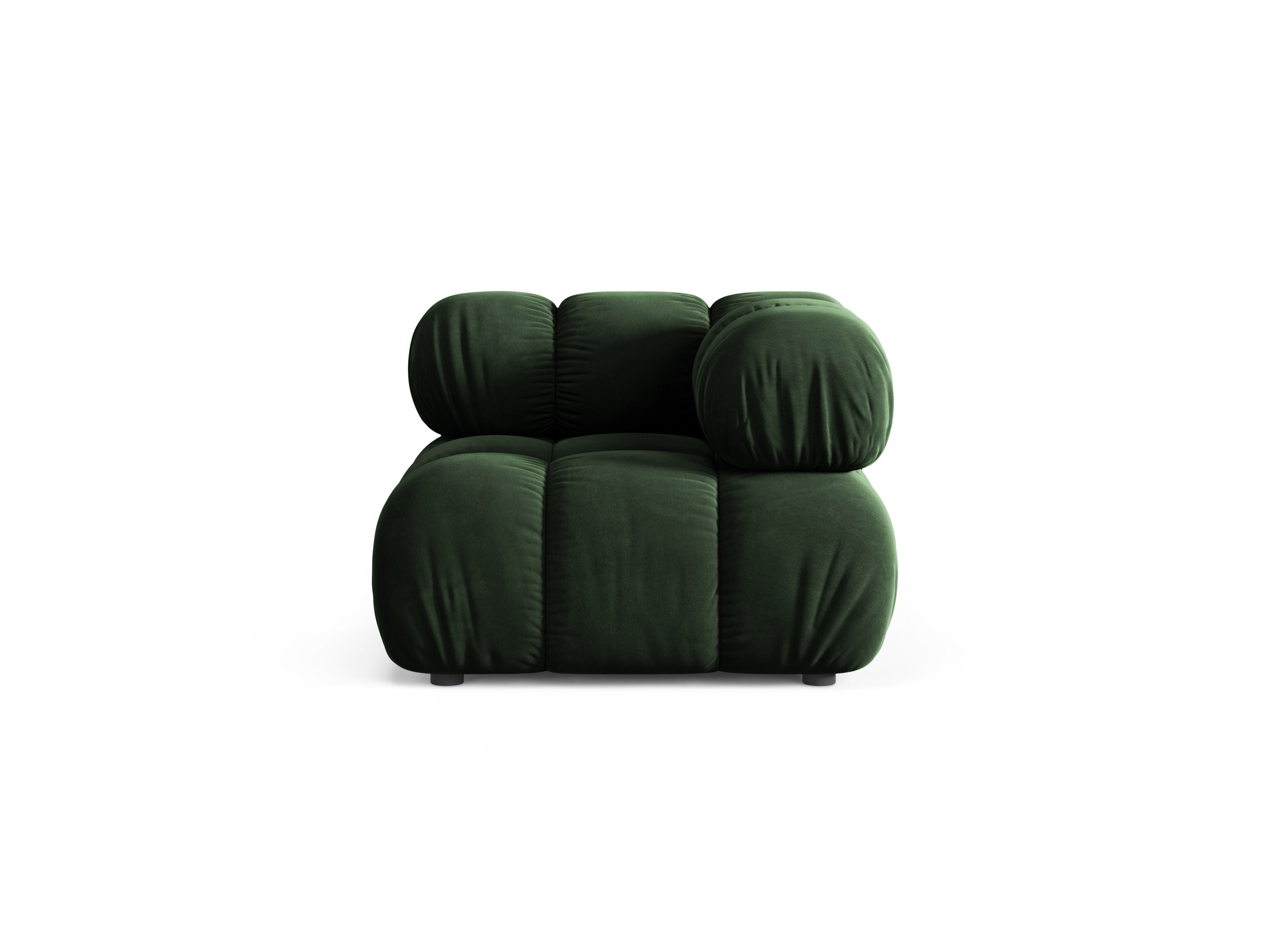 Modulares Sofa BELLIS - Eckmodul in Flaschengrün aus Samt