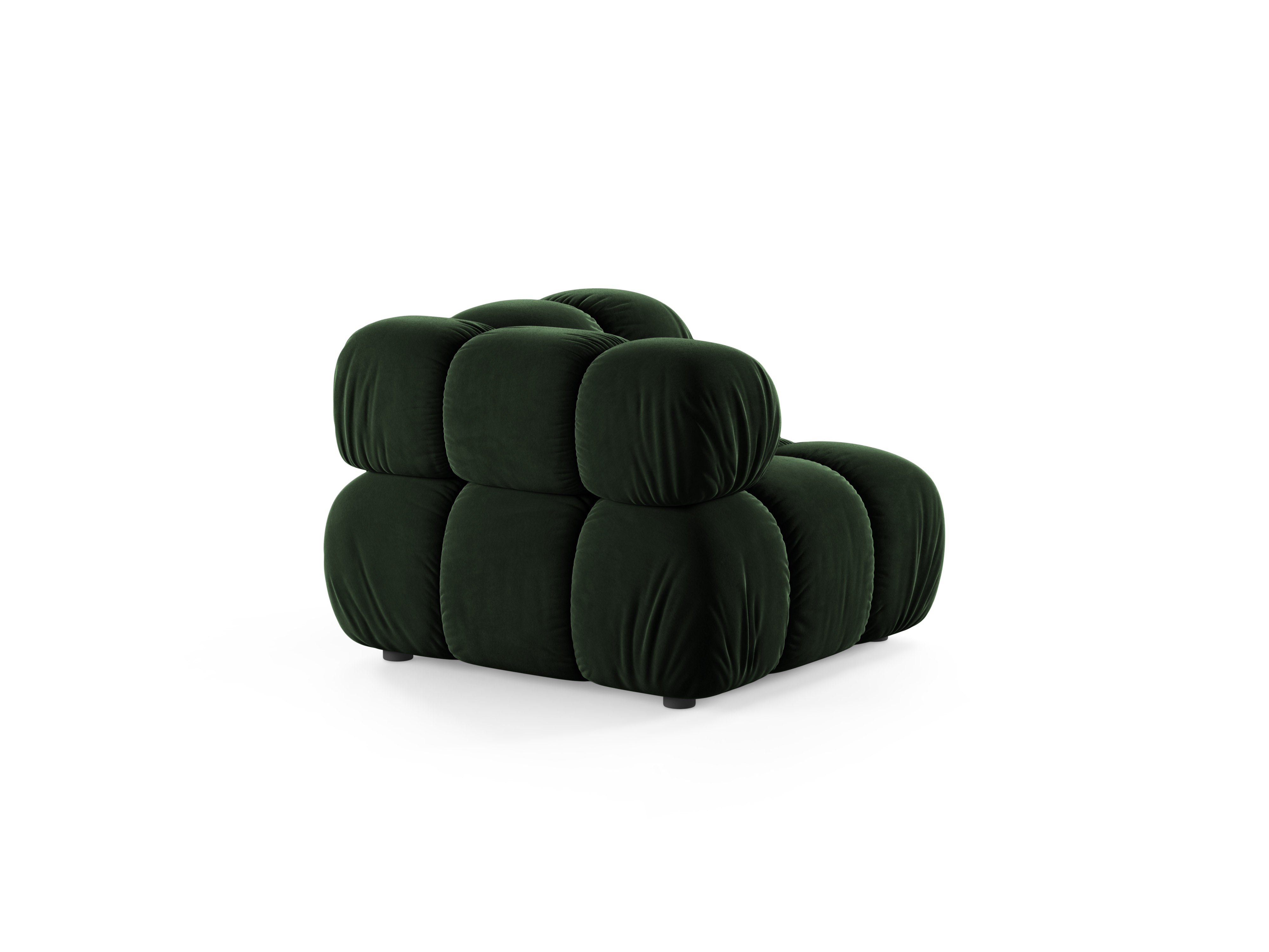 Modulares Sofa BELLIS - Eckmodul in Flaschengrün aus Samt