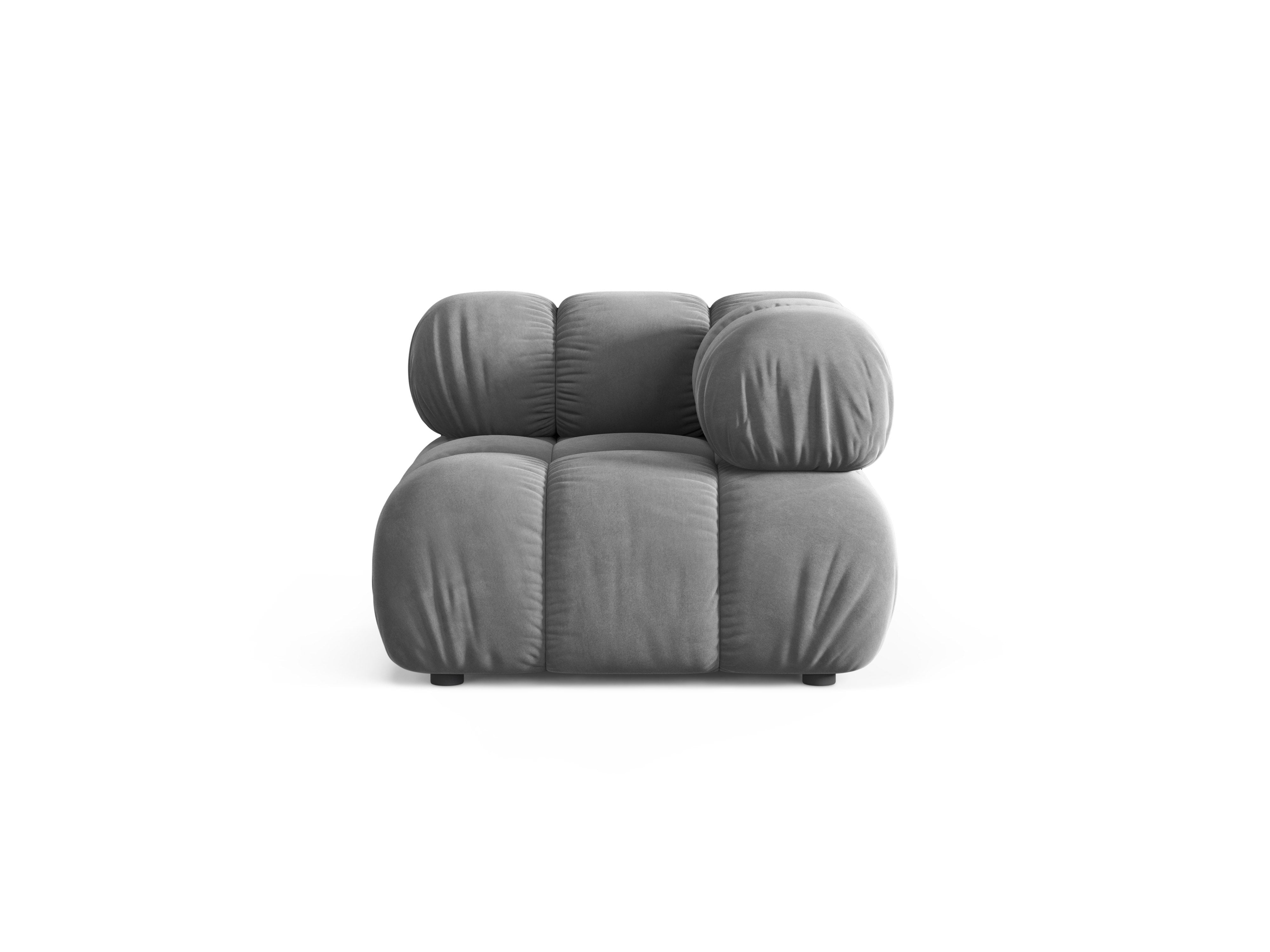 Modulares Sofa BELLIS - graues Samt-Eckmodul