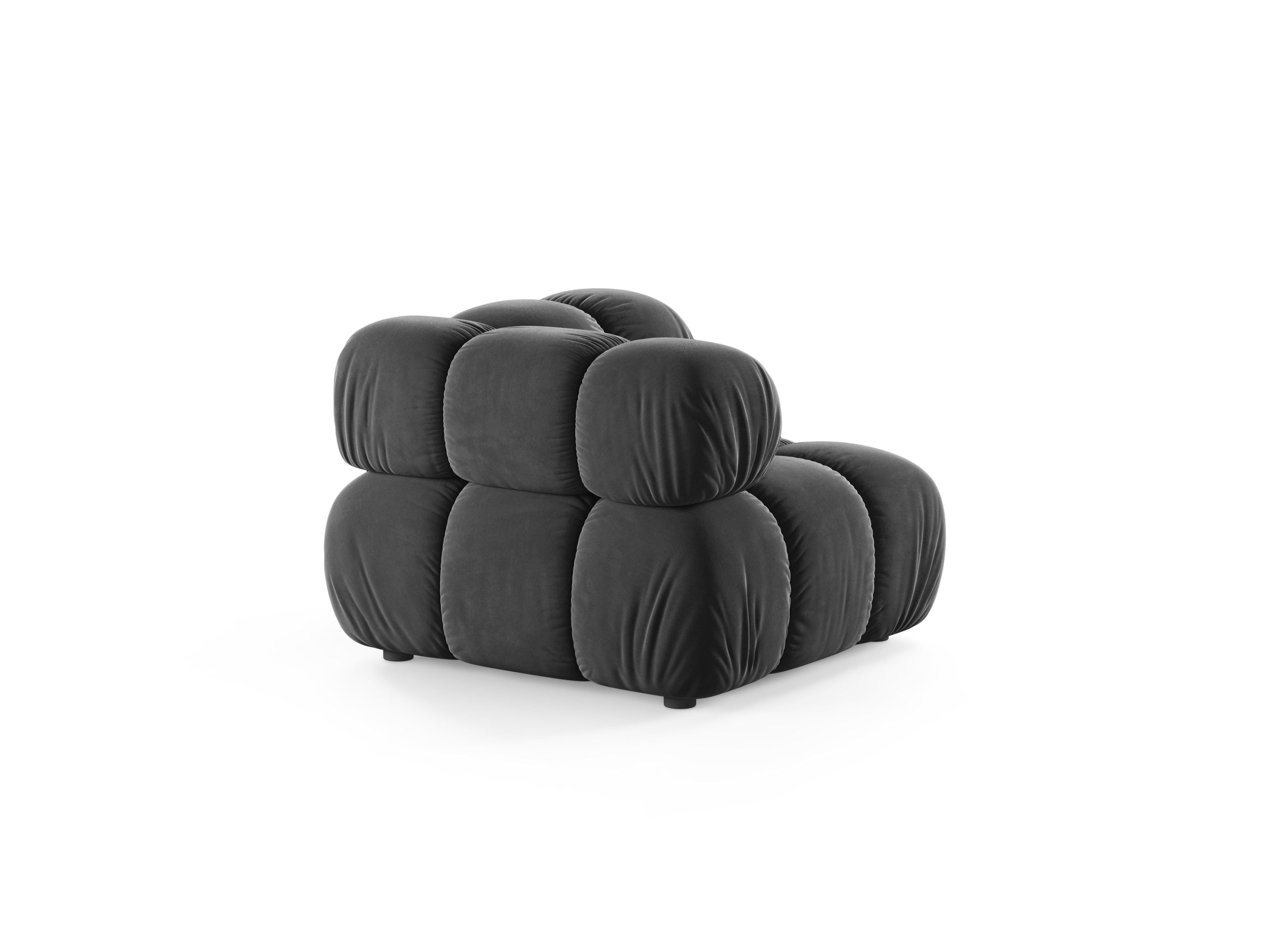 Modulares Sofa BELLIS - Eckmodul in dunkelgrauem Samt