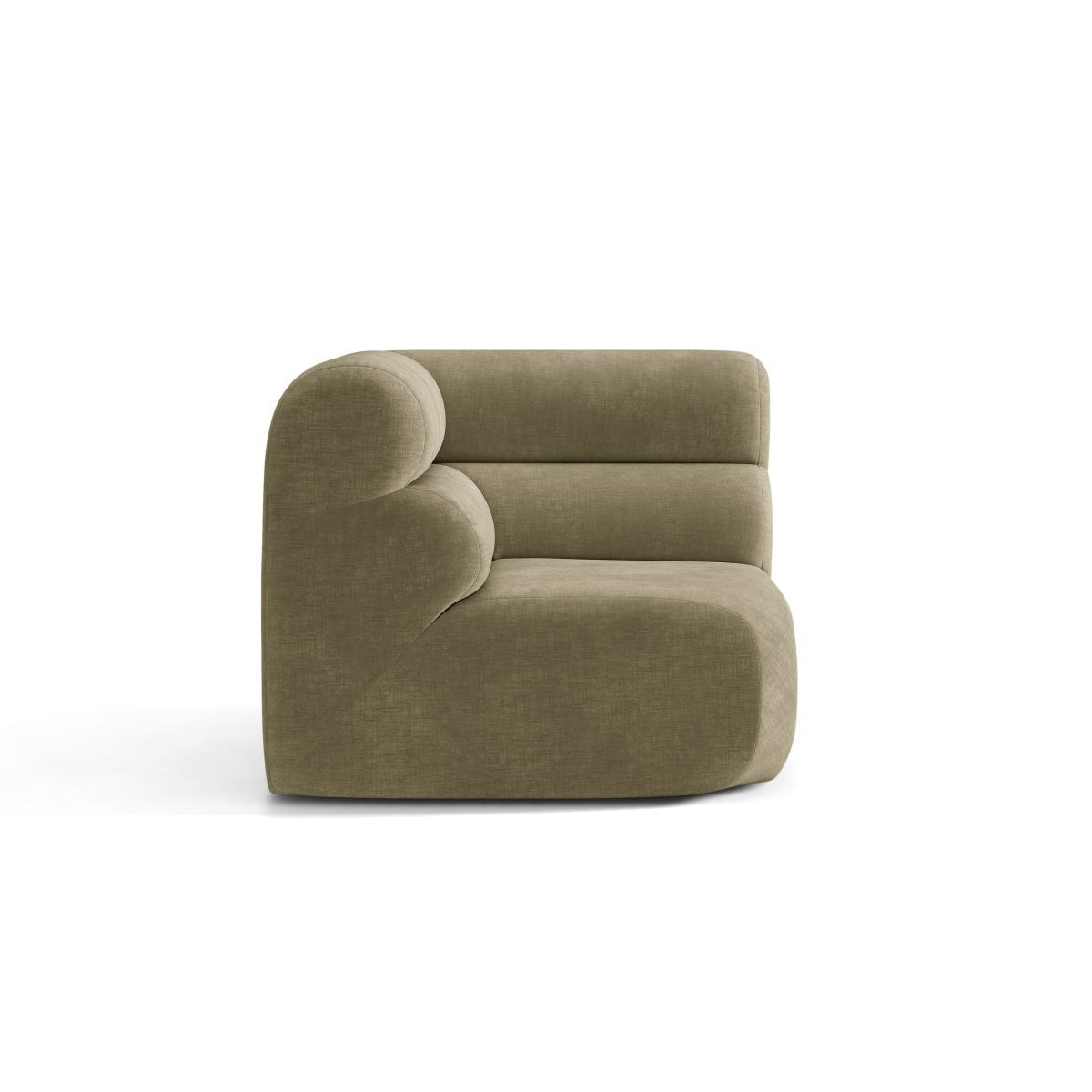 Modulares Sofa NEO - Eckmodul in olivgrünem Chenille