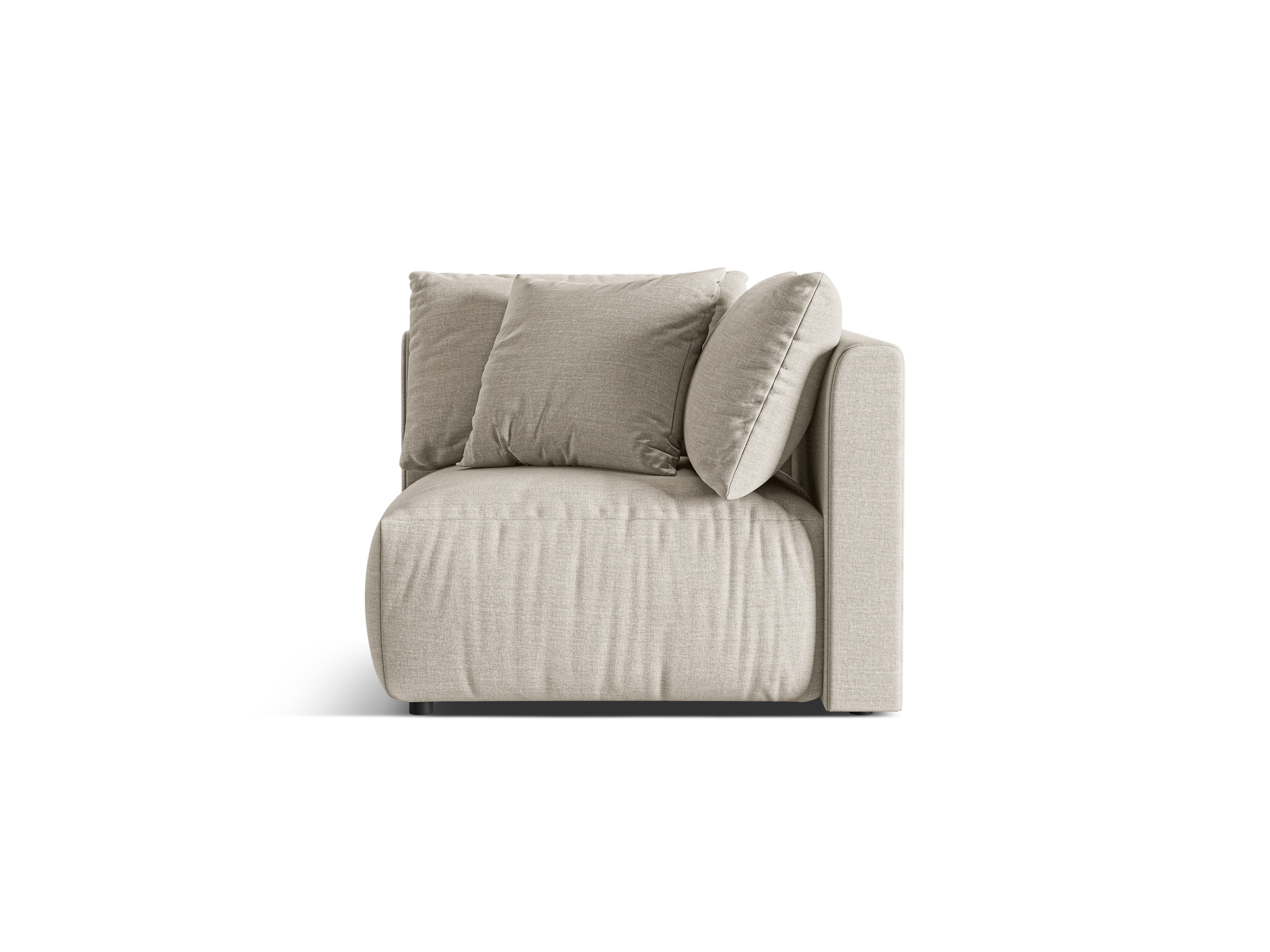 Modulares Sofa CHRIS - Eckelement in cremefarbenem Chenille