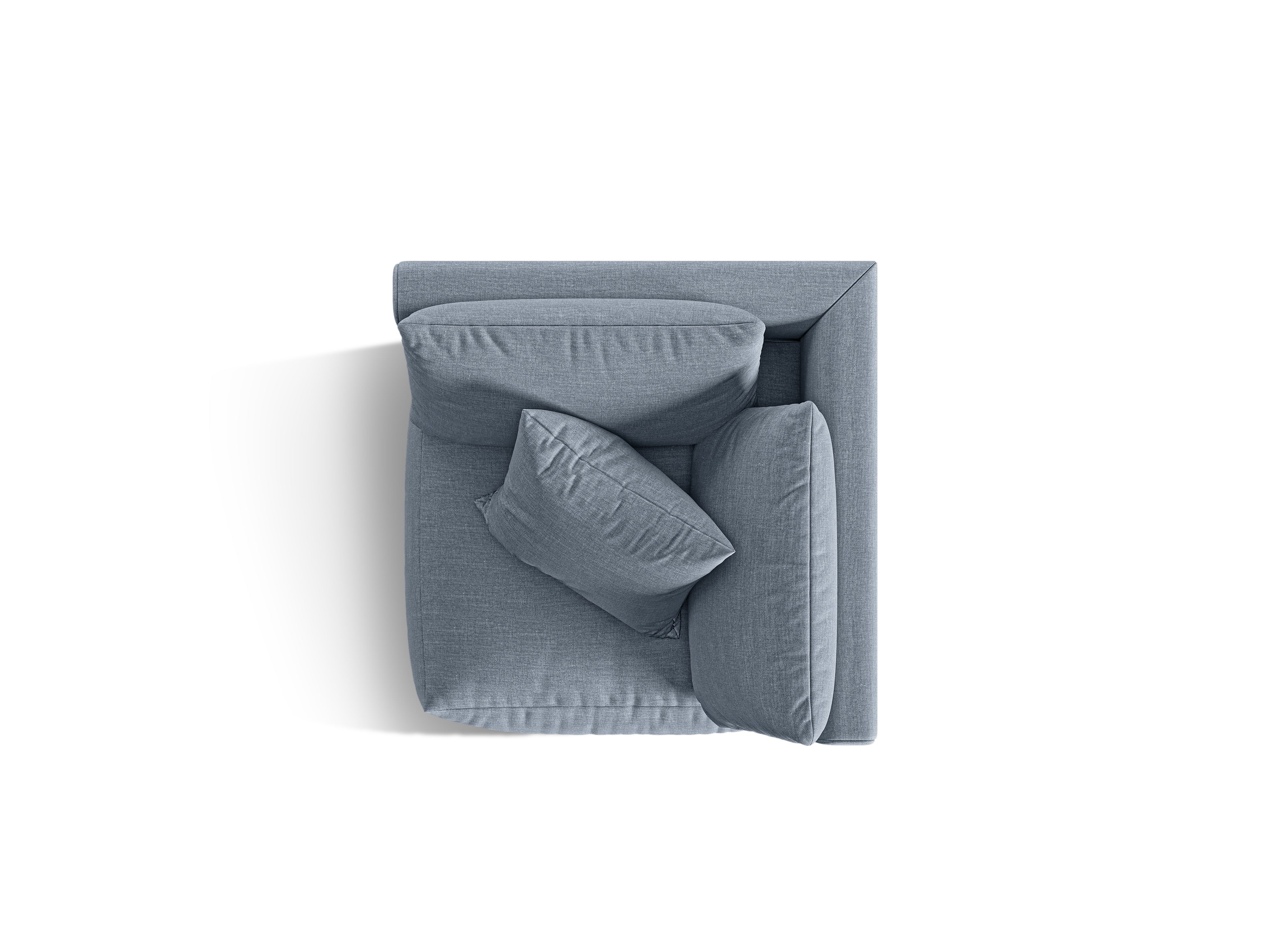 Modulares Sofa CHRIS - Eckelement in hellblauem Chenille