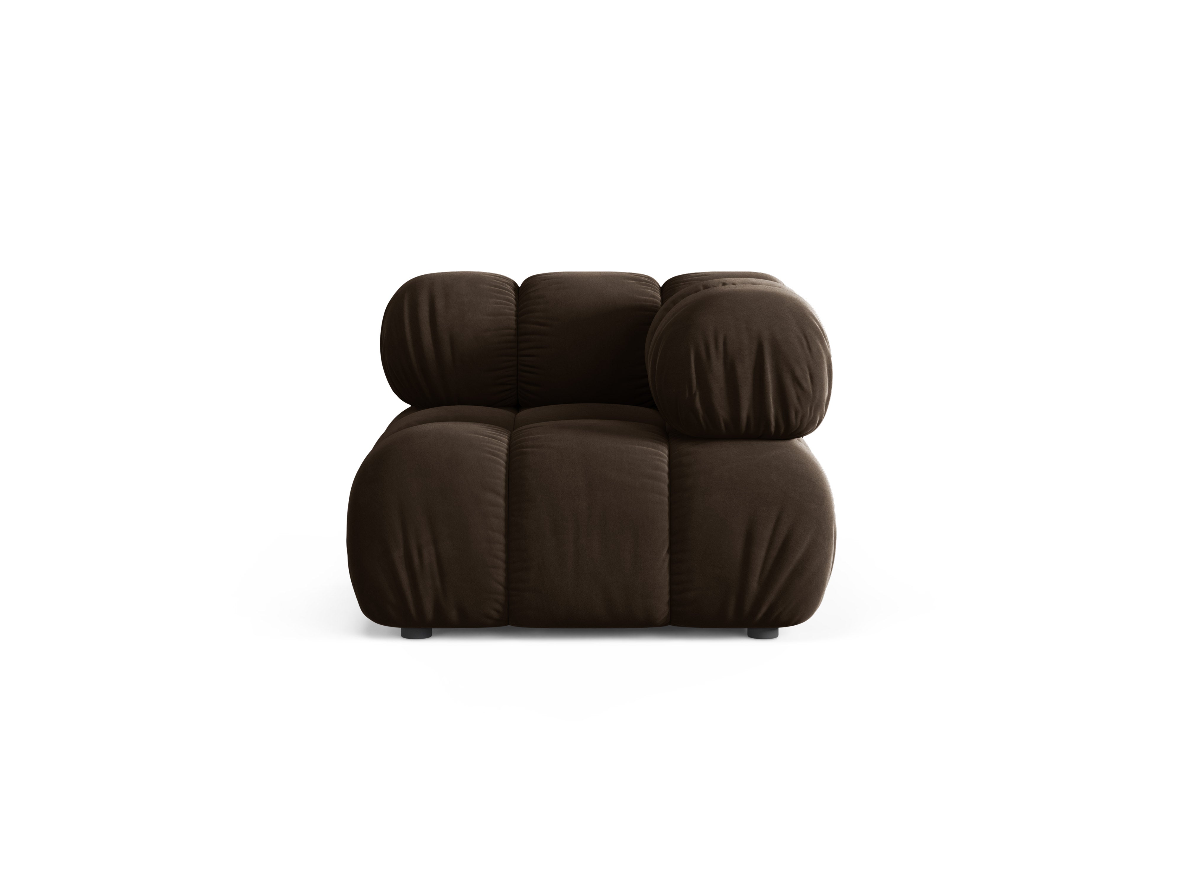Modulares Samtsofa BELLIS - Eckmodul in Schokoladenfarbe