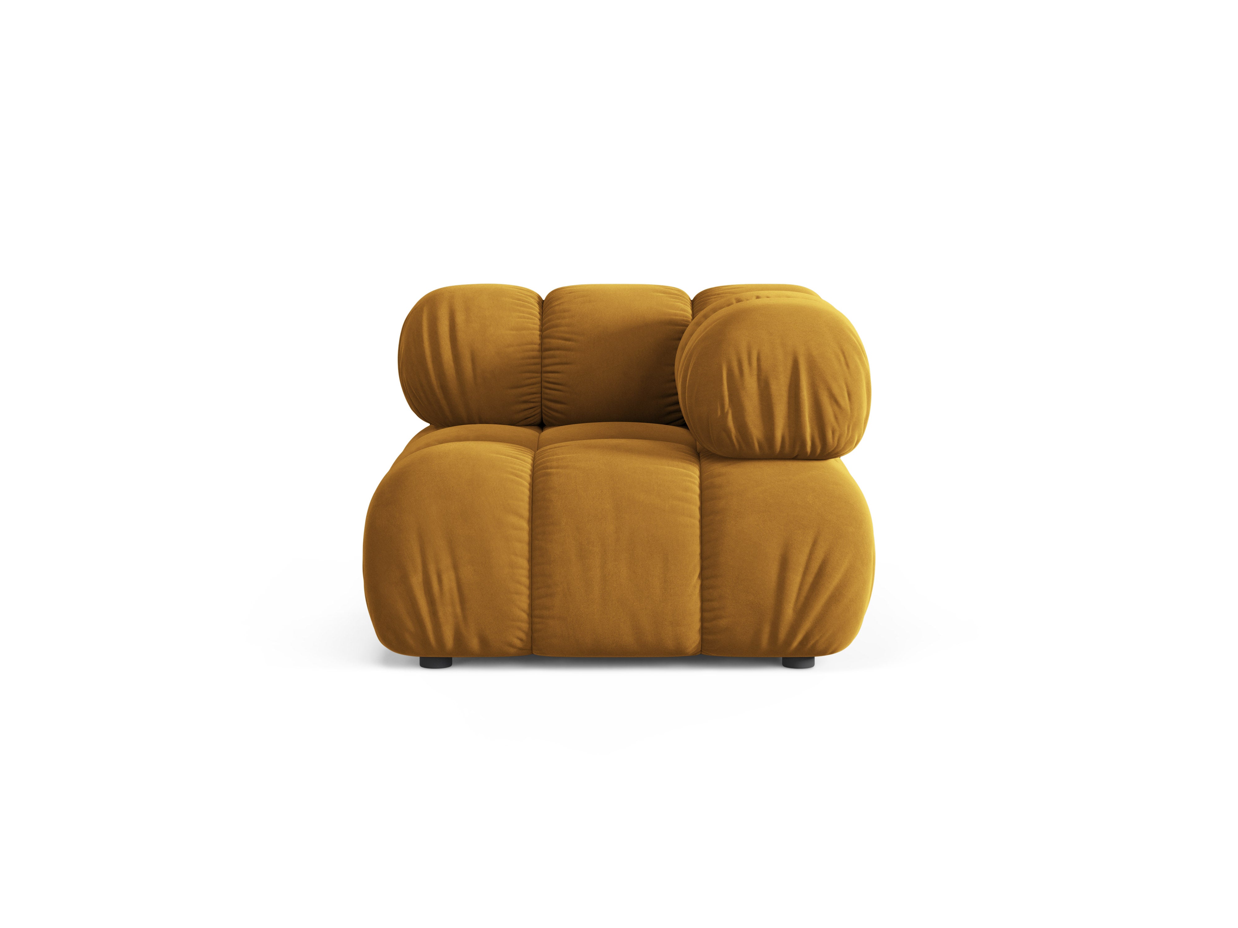 Modulares Samtsofa BELLIS - Eckmodul in Senfgelb