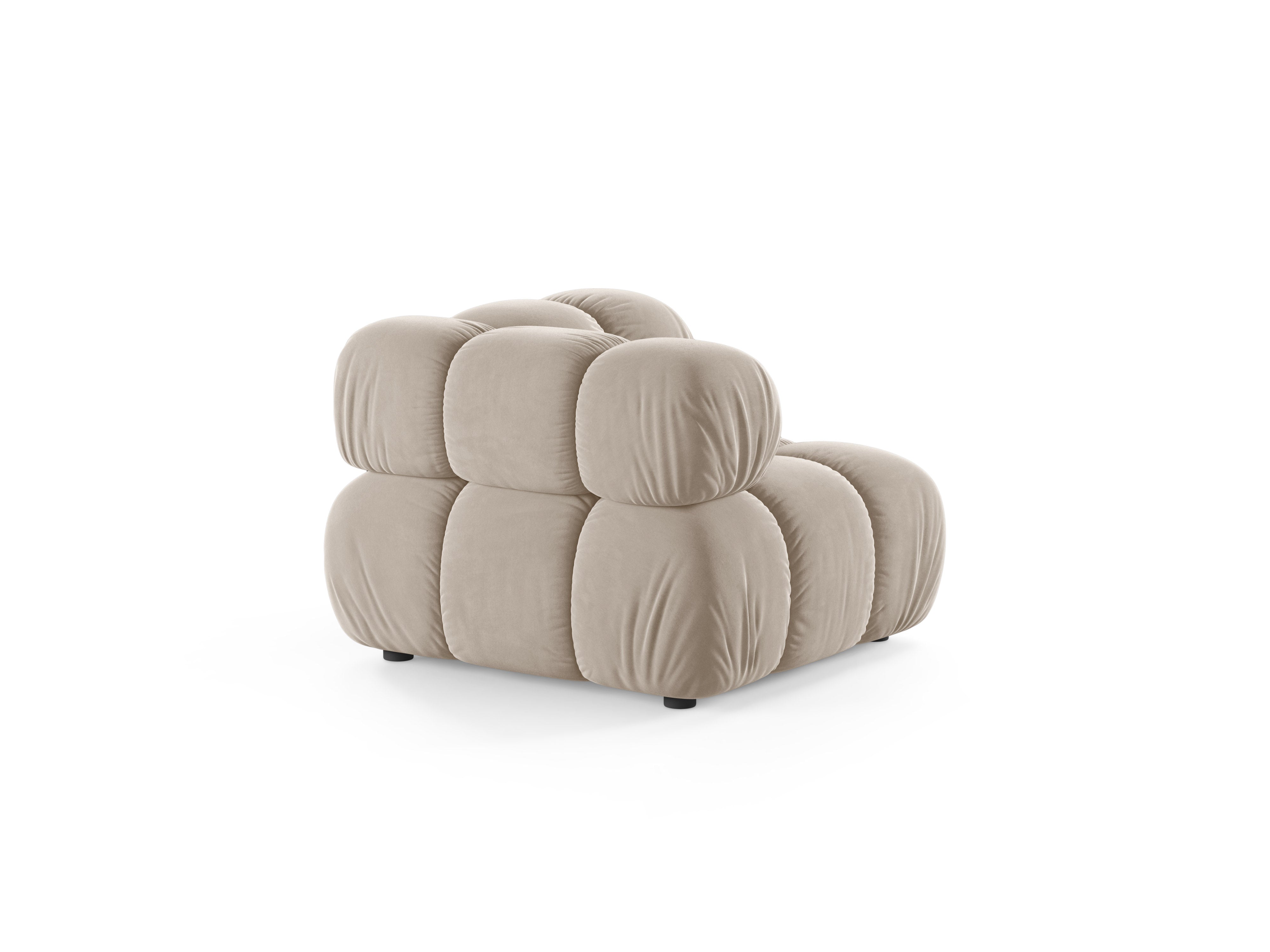 Modulares Samtsofa BELLIS - Beiger Eckmodul