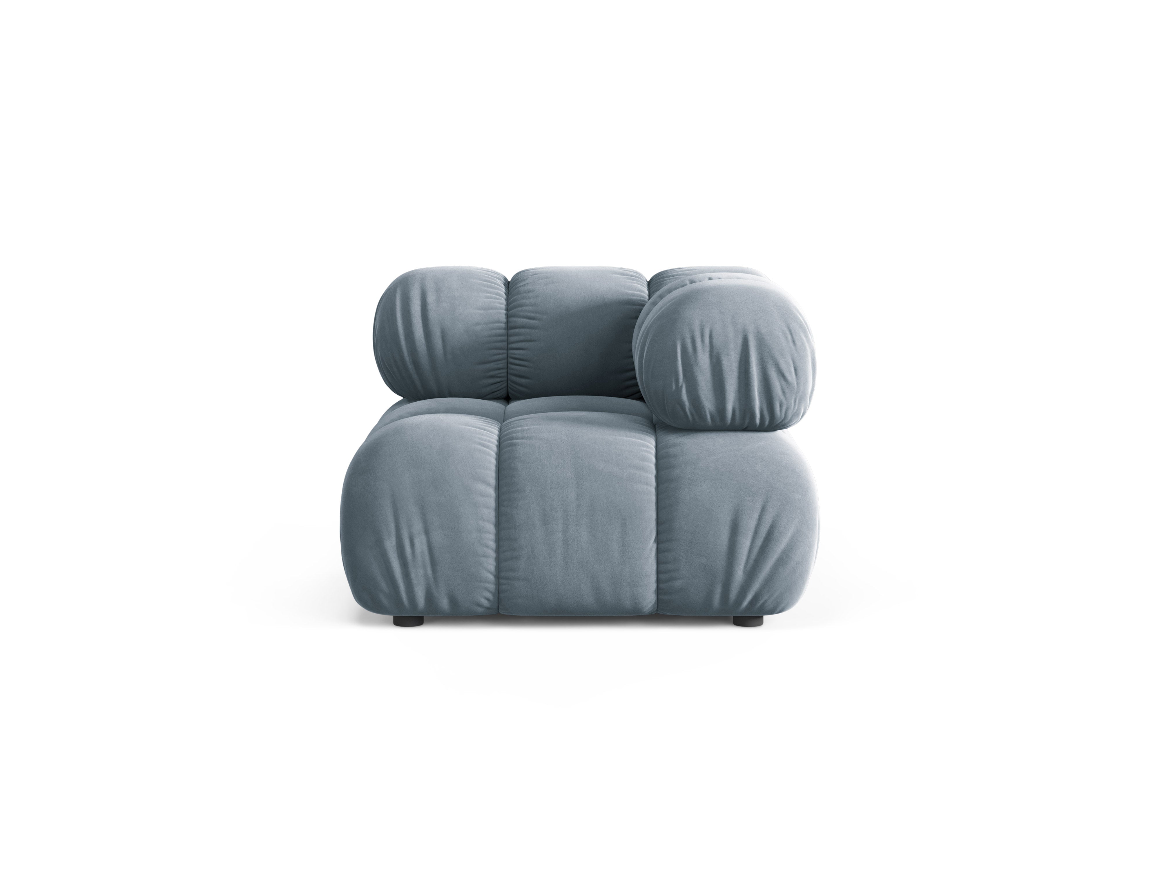 Modulares Samtsofa BELLIS - blauer Eckmodul