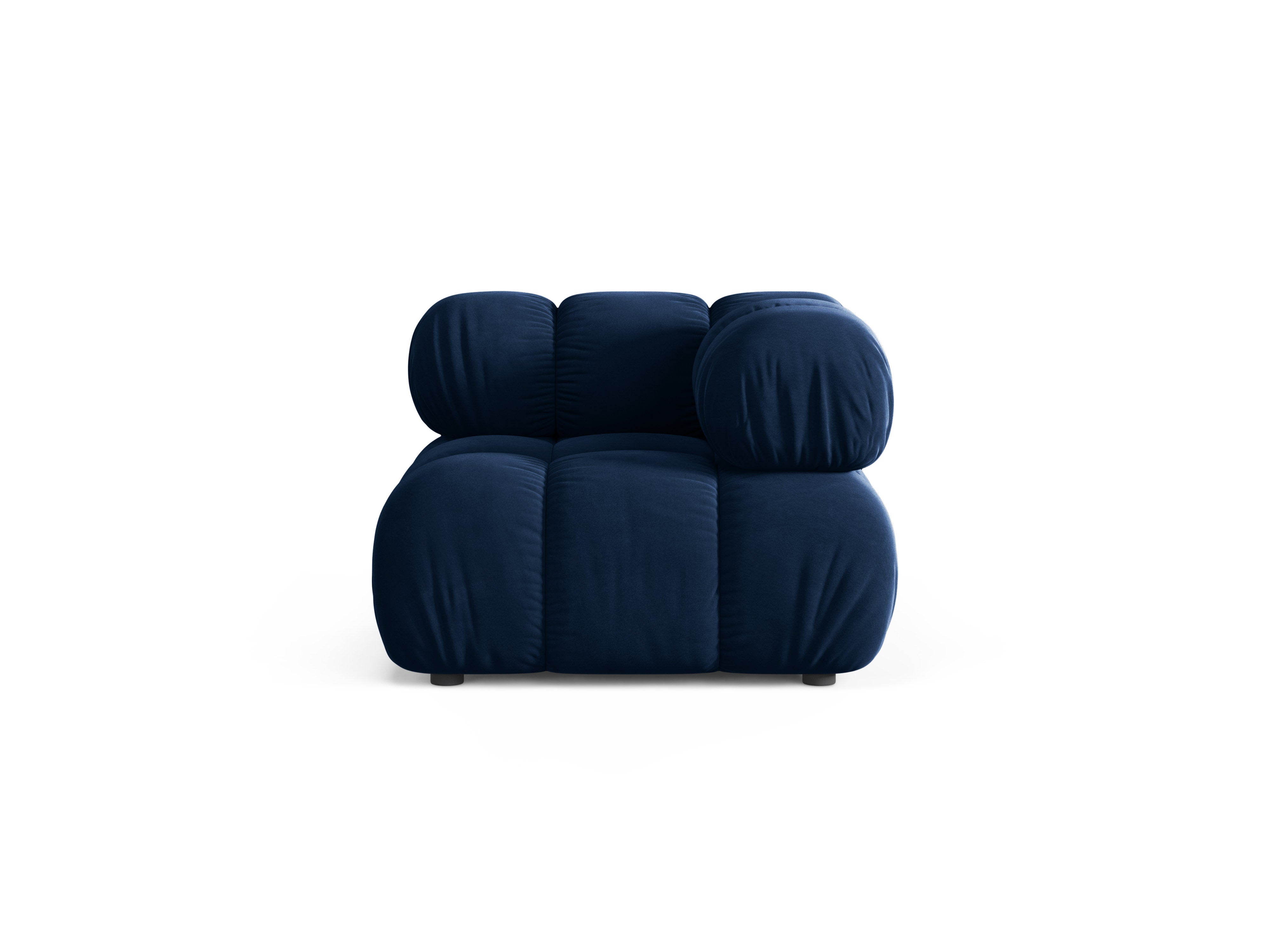 Modulares Samtsofa BELLIS - Eckmodul in königsblau