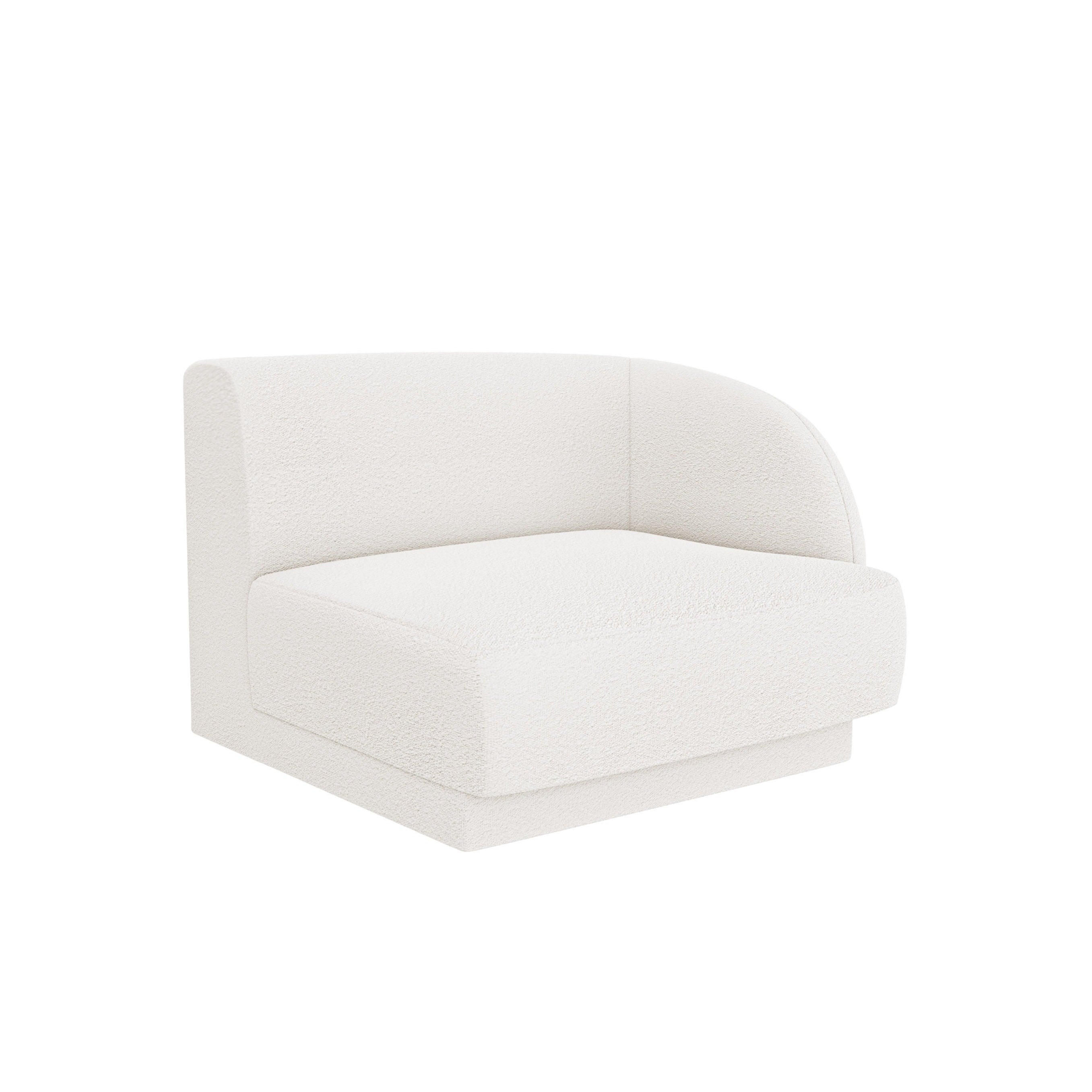Modulares Sofa MILEY - rechter Modul in weißem Boucle