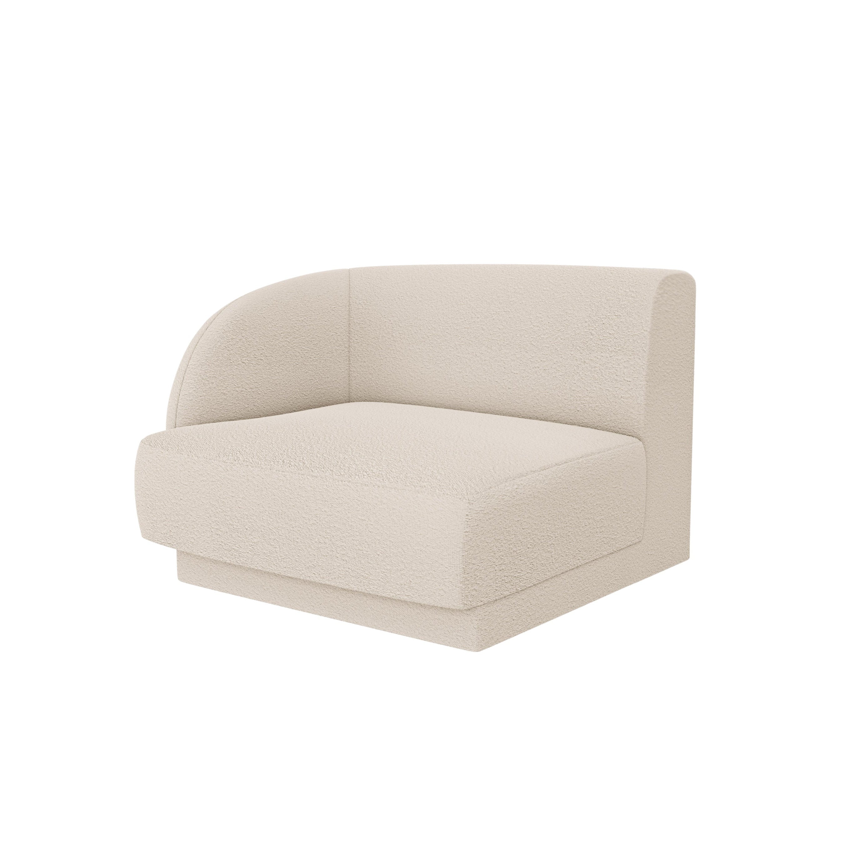 Modulsofa MILEY - linkes Element in beigem Boucle