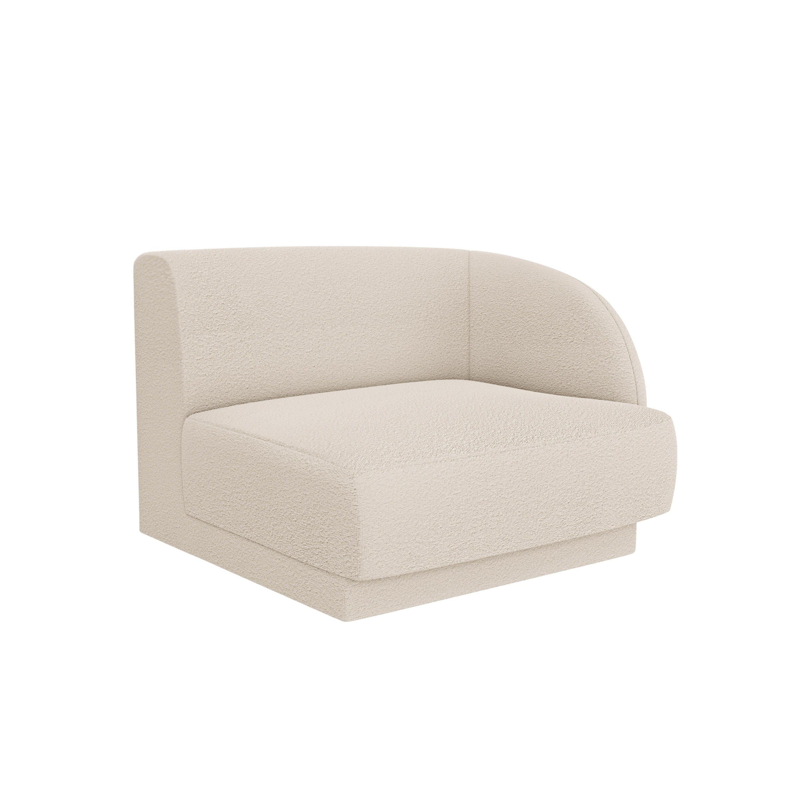 MILEY Modular Sofa - Right Side Module in Beige Boucle