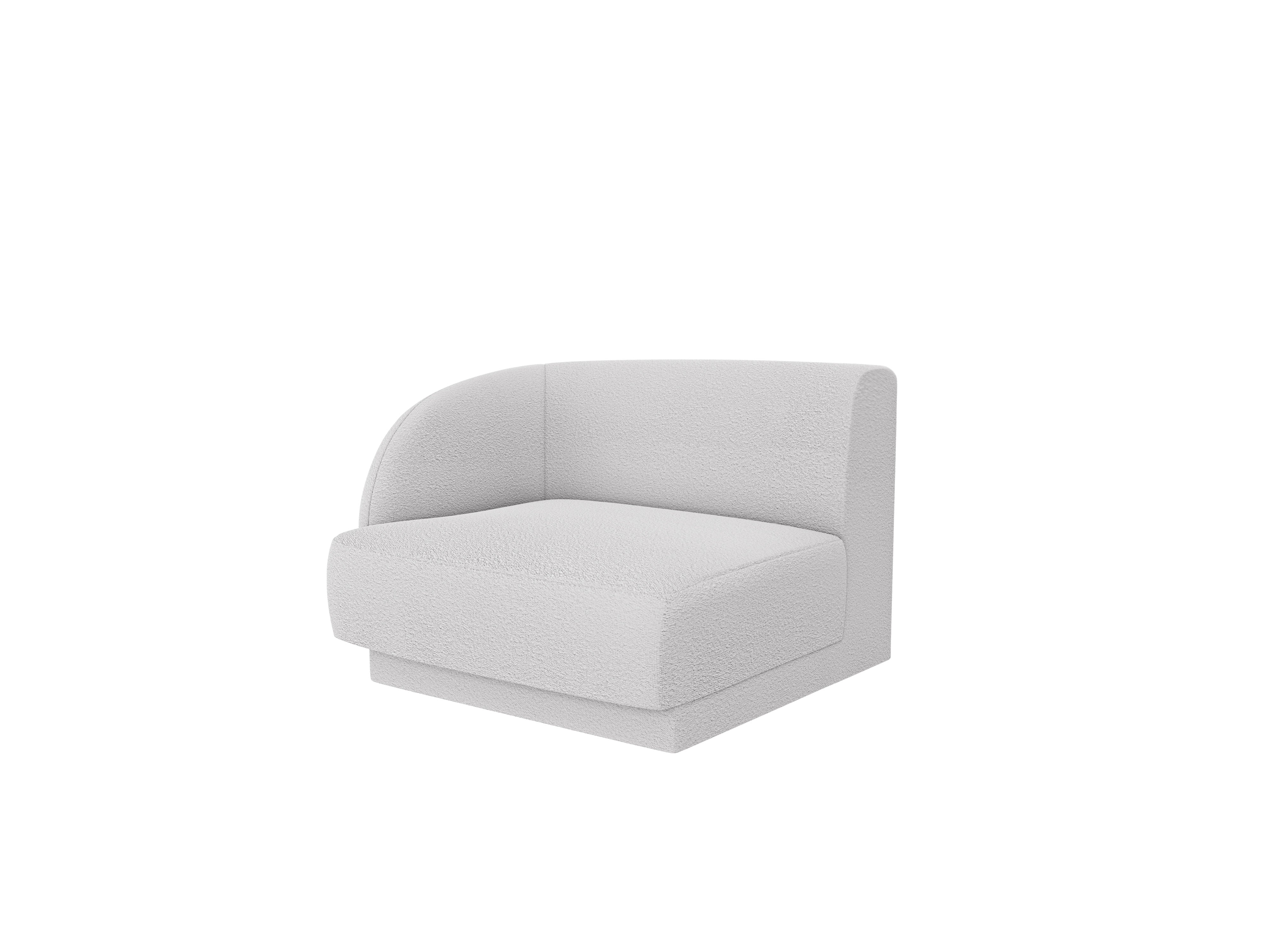 Modulsofa MILEY - linkes Element in hellgrauem Boucle