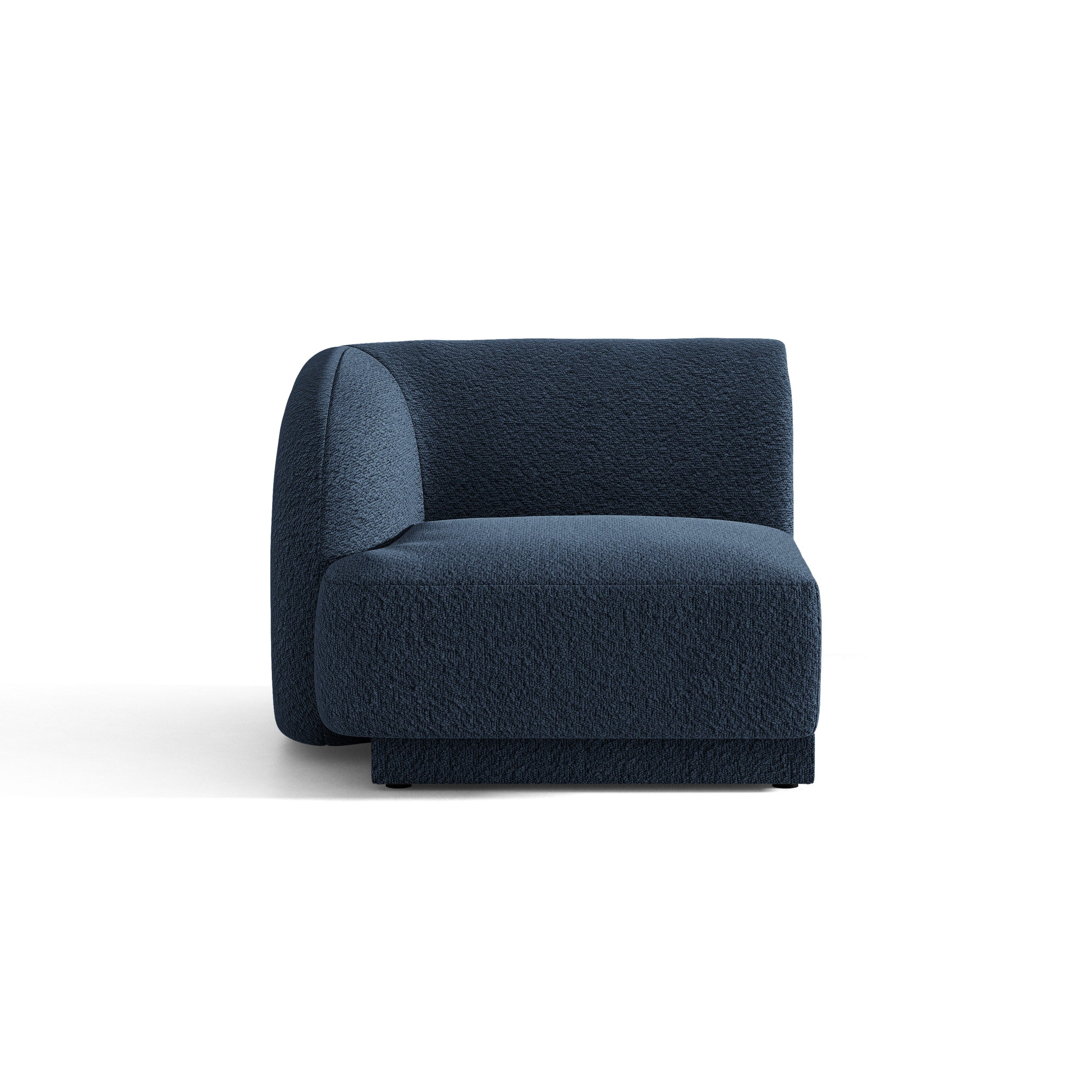 Modulares Sofa MILEY - linkes Modul in dunkelblauem Boucle