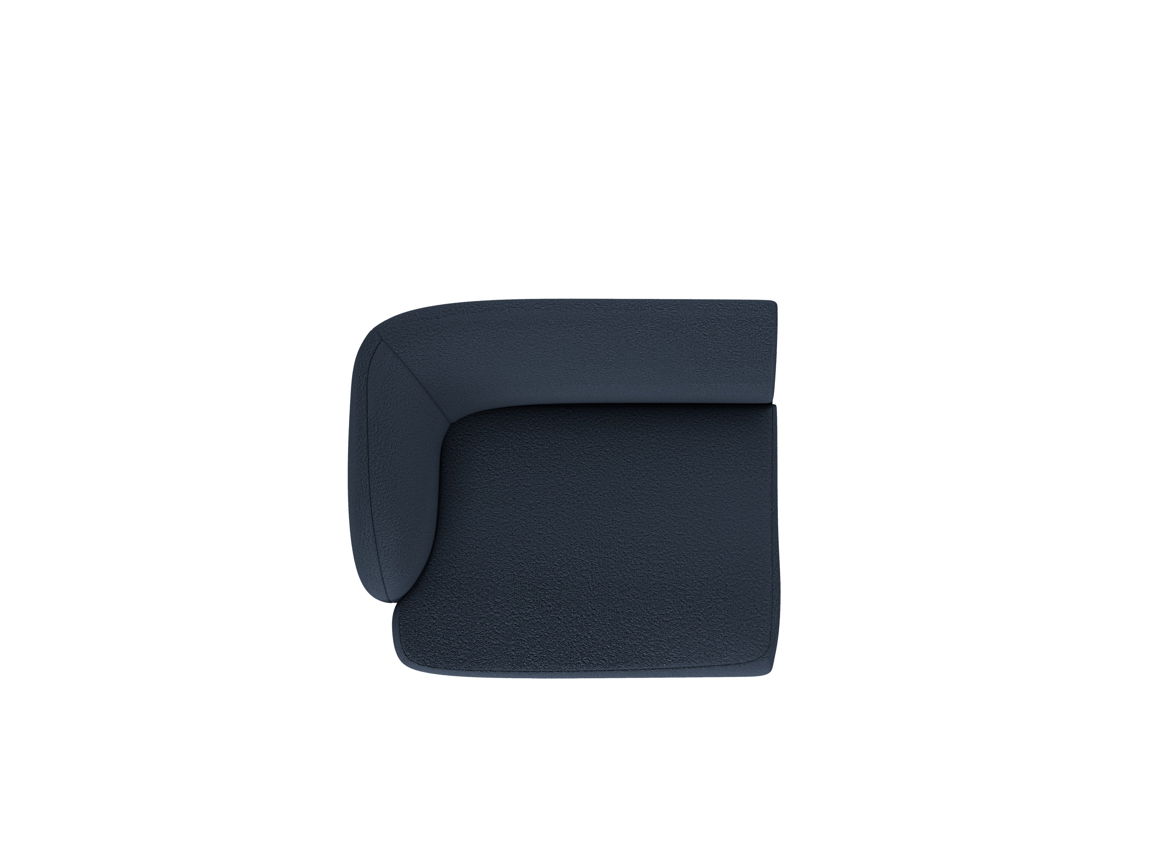 Modulares Sofa MILEY - linkes Modul in dunkelblauem Boucle