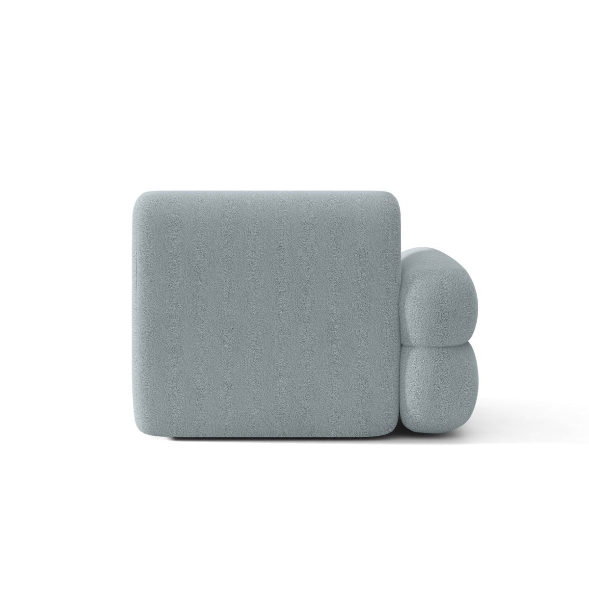 Modulares Sofa NEO - linkes Modul in himmelblauem Boucle