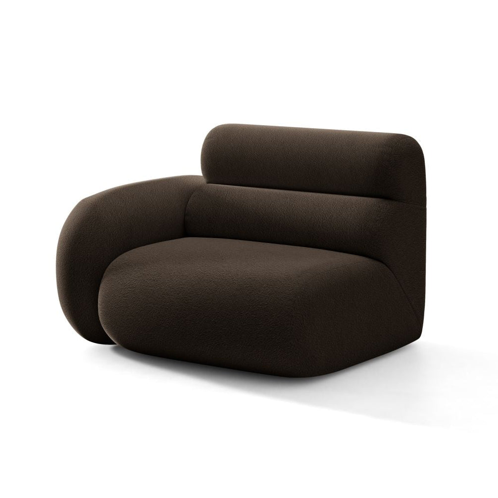 Modulares Sofa NEO - linkes Modul in braunem Boucle