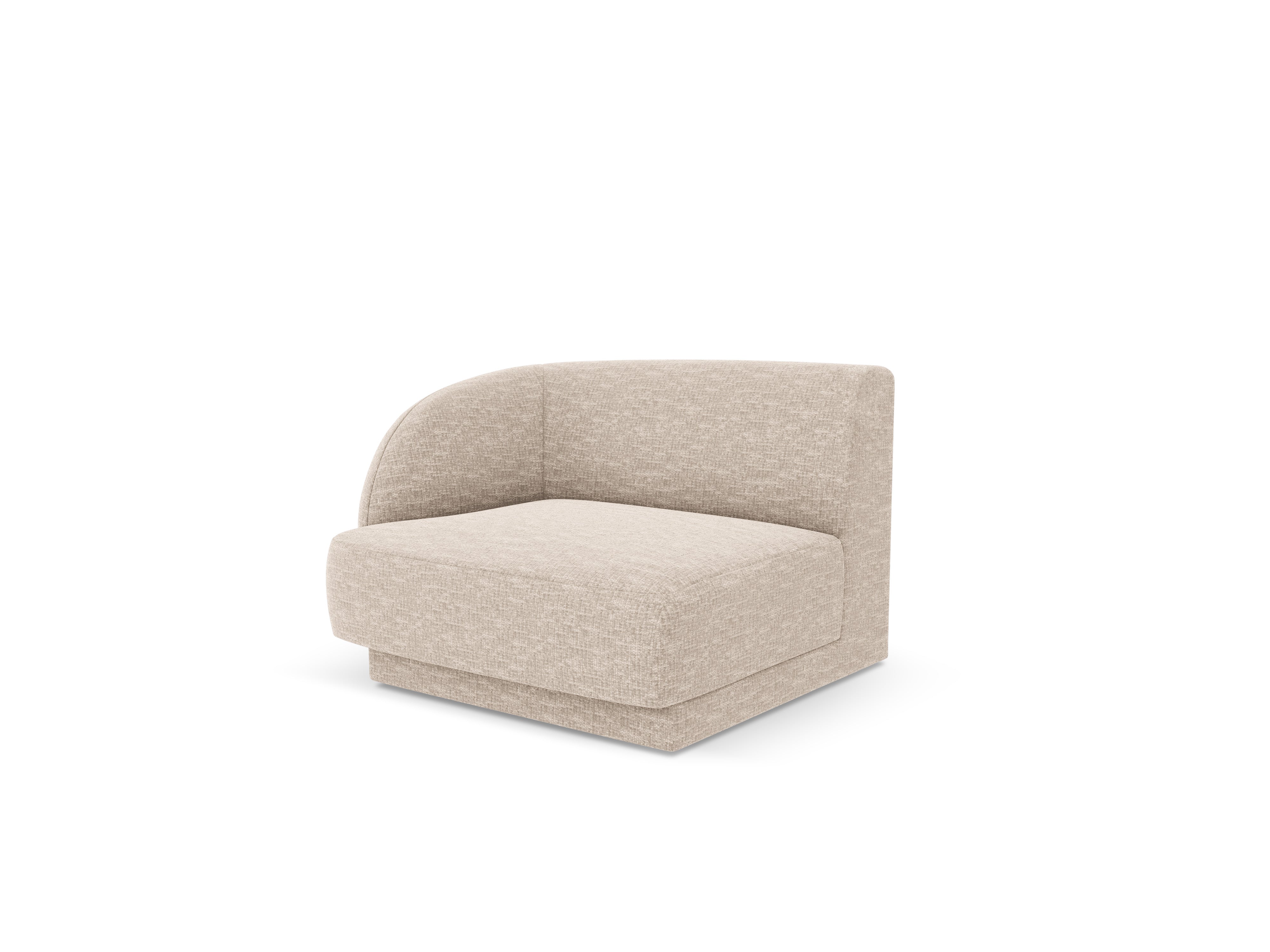 Modulsofa MILEY - linkes Modul in beige samtweichem Chenille
