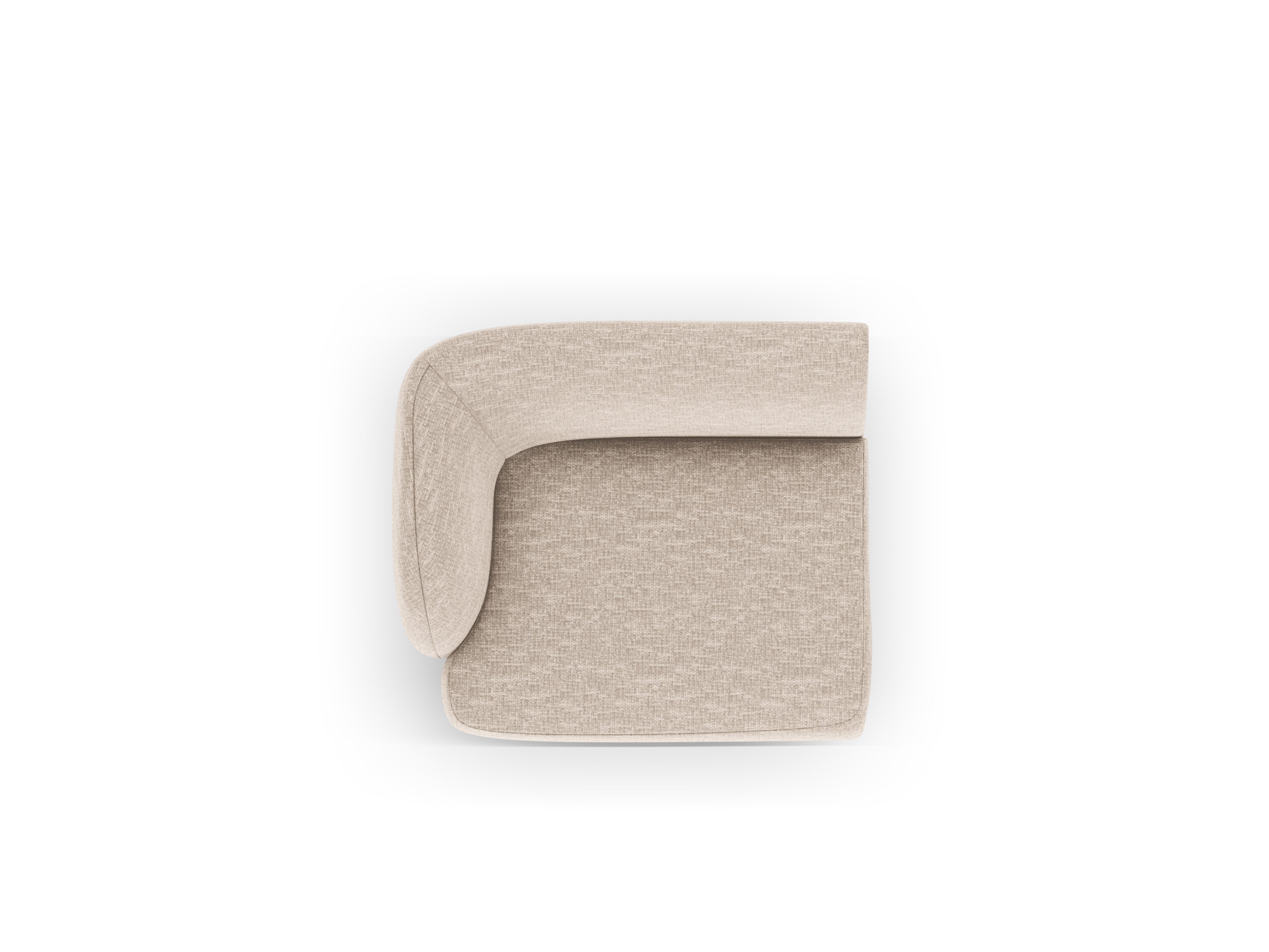 Modulsofa MILEY - linkes Modul in beige samtweichem Chenille