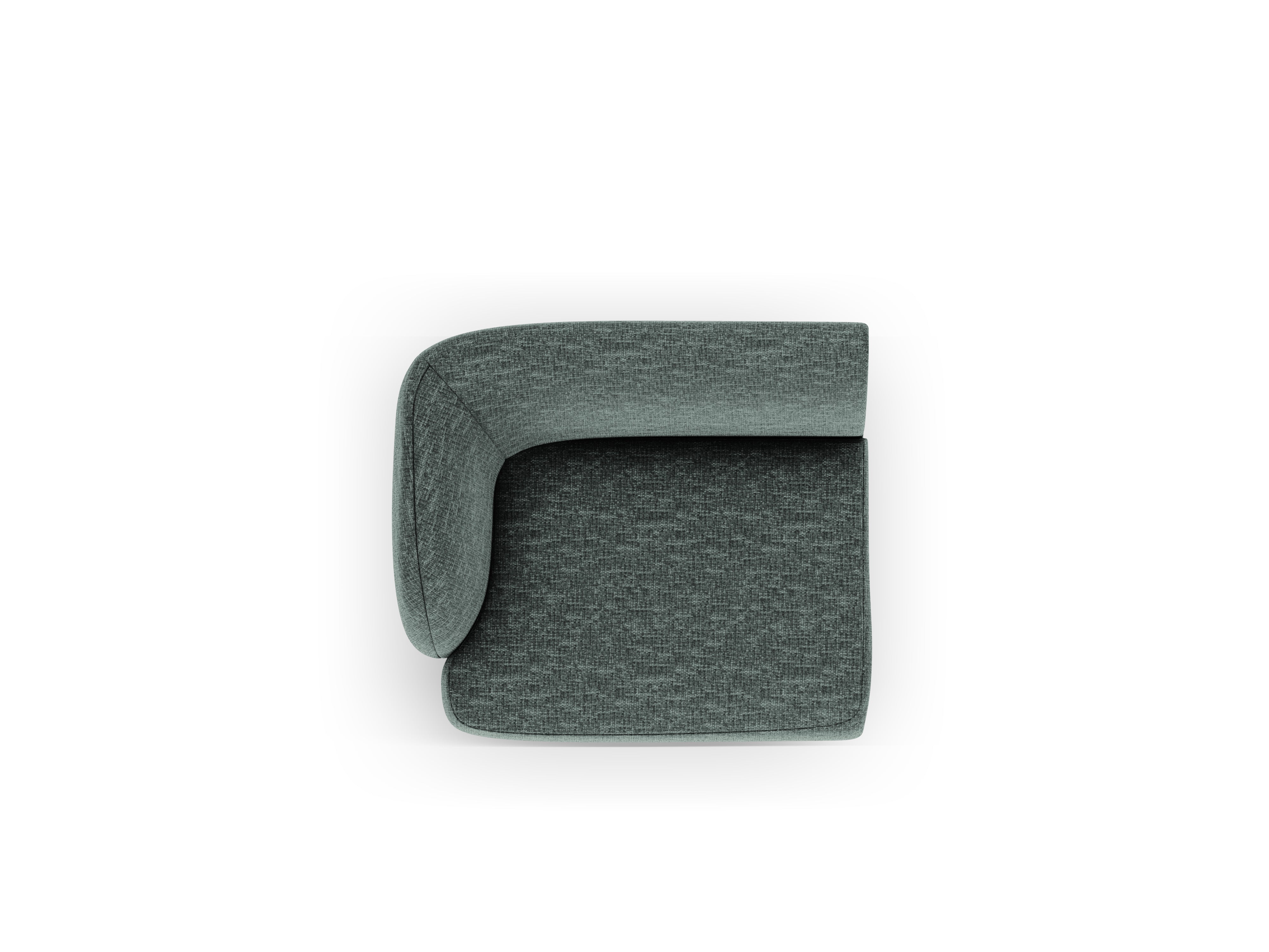 Modulsofa MILEY - linkes Modul in petrolblauem, seidigem Chenille