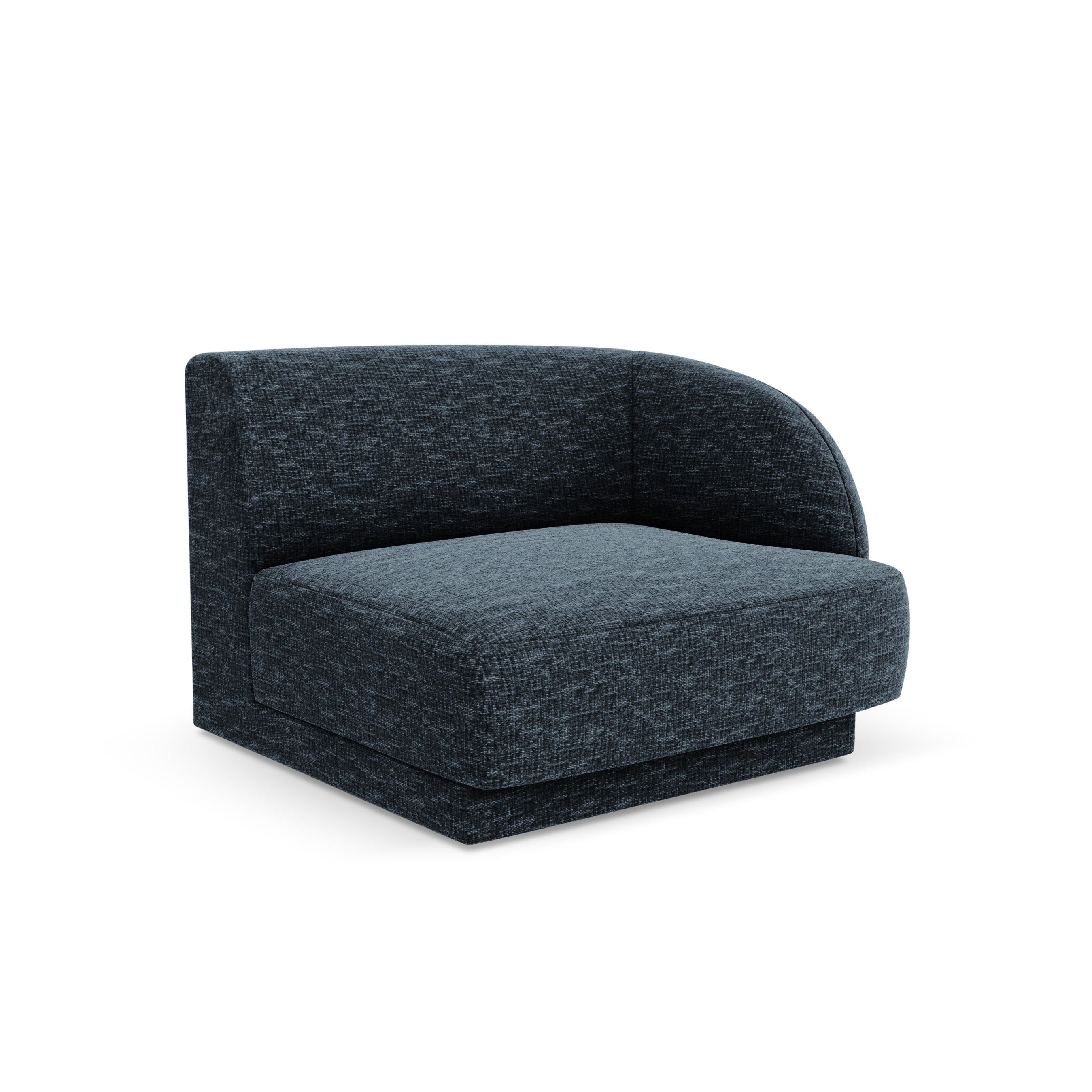 Modulsofa MILEY - rechte Modulkombination in königsblauem, seidig schimmerndem Chenille