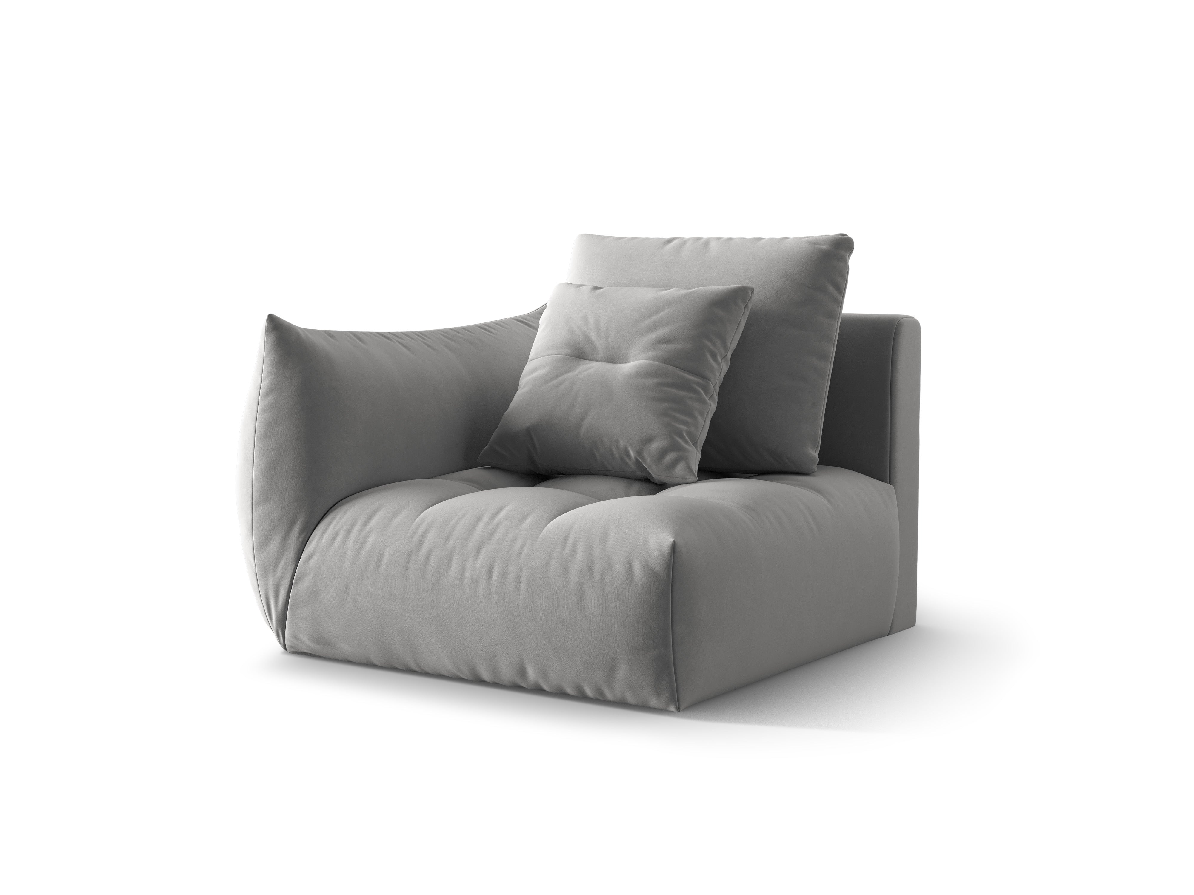 Velvet modular sofa BLOOM - left element gray