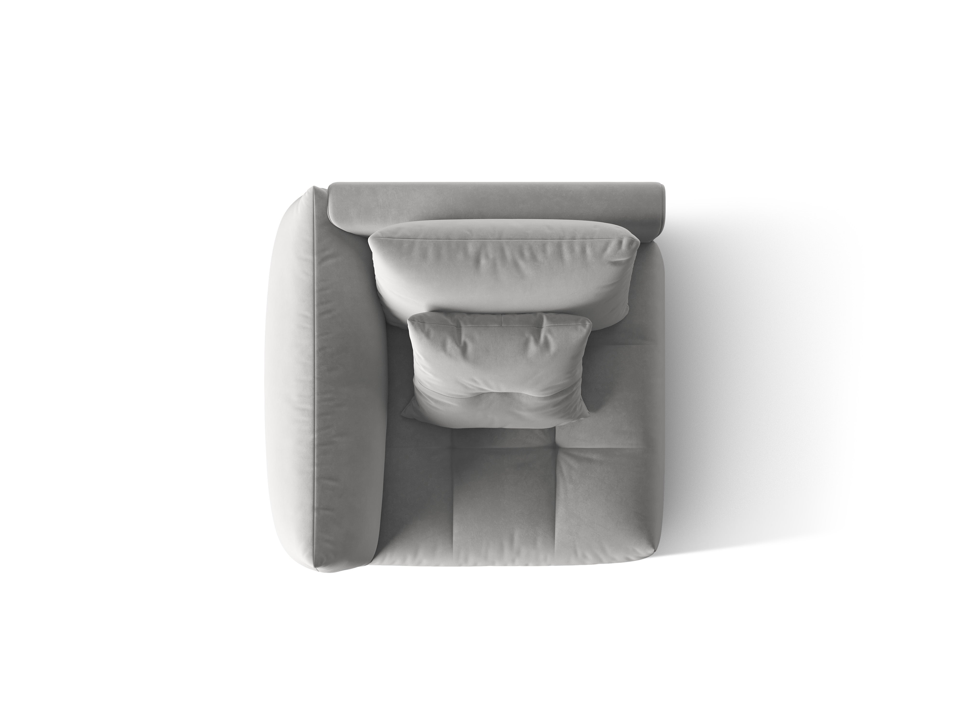 Velvet modular sofa BLOOM - left element gray