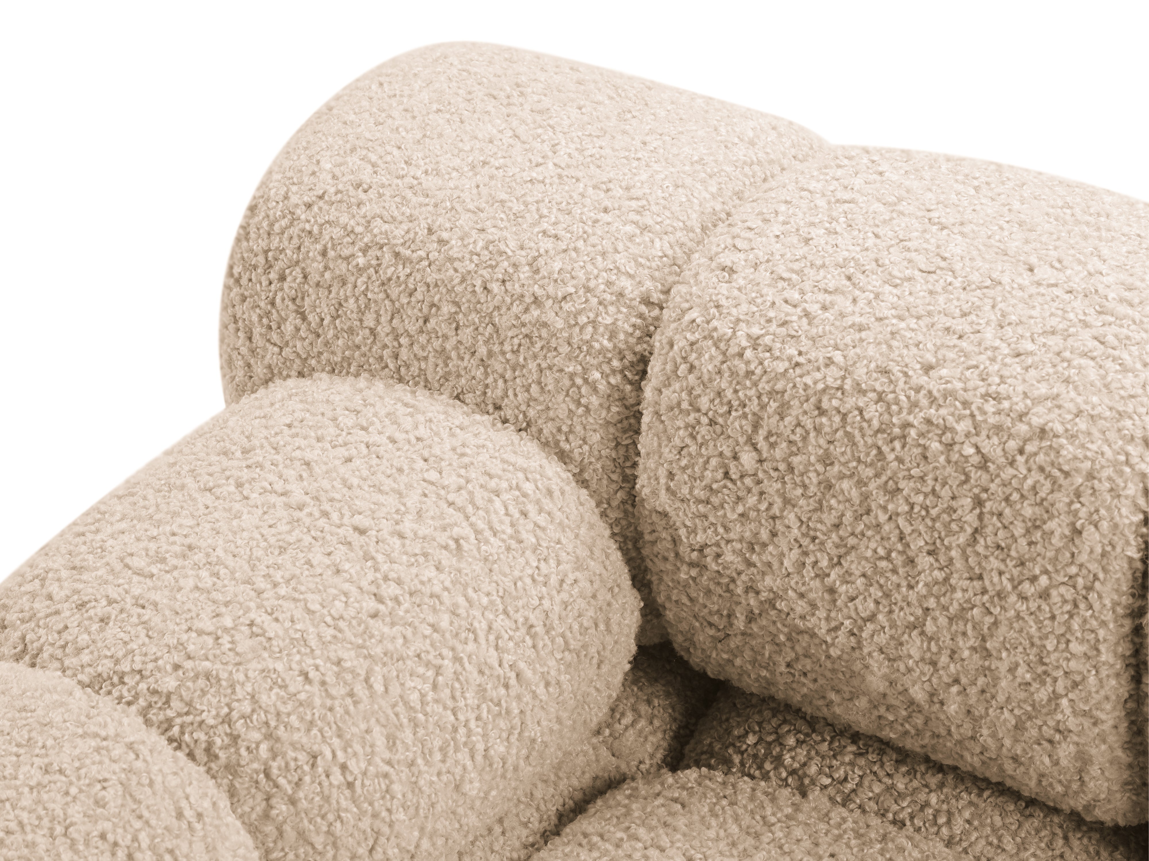 Modulares Sofa BELLIS - linkes Element in sandfarbener Boucle