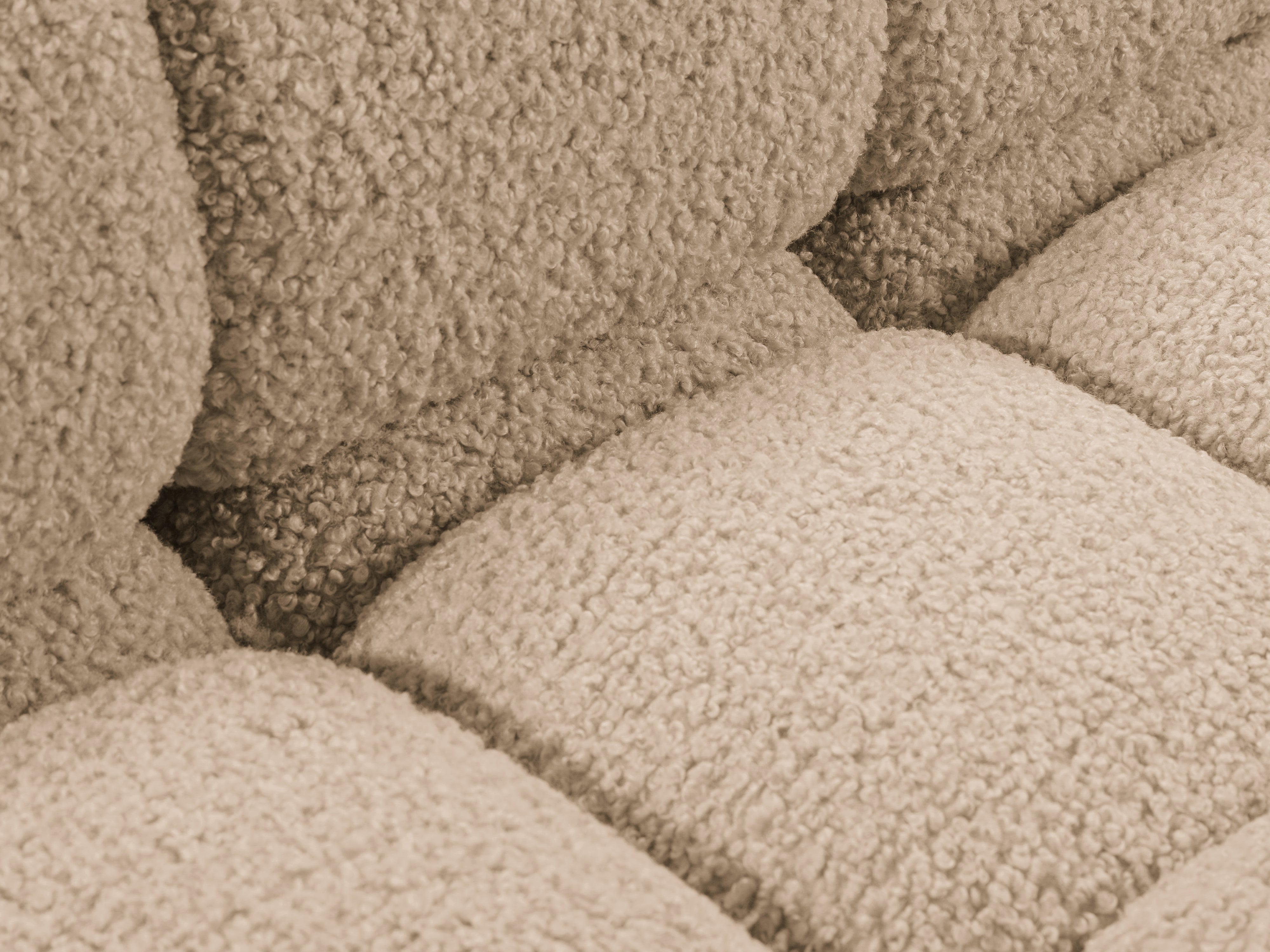 Modulares Sofa BELLIS - linkes Element in sandfarbener Boucle