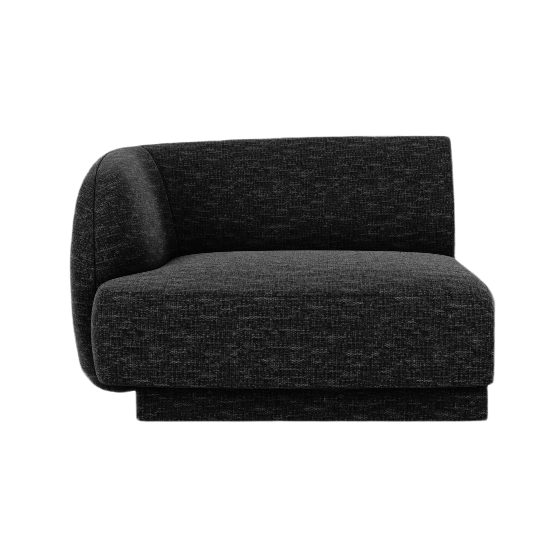Modular sofa - left module MILEY black chenille
