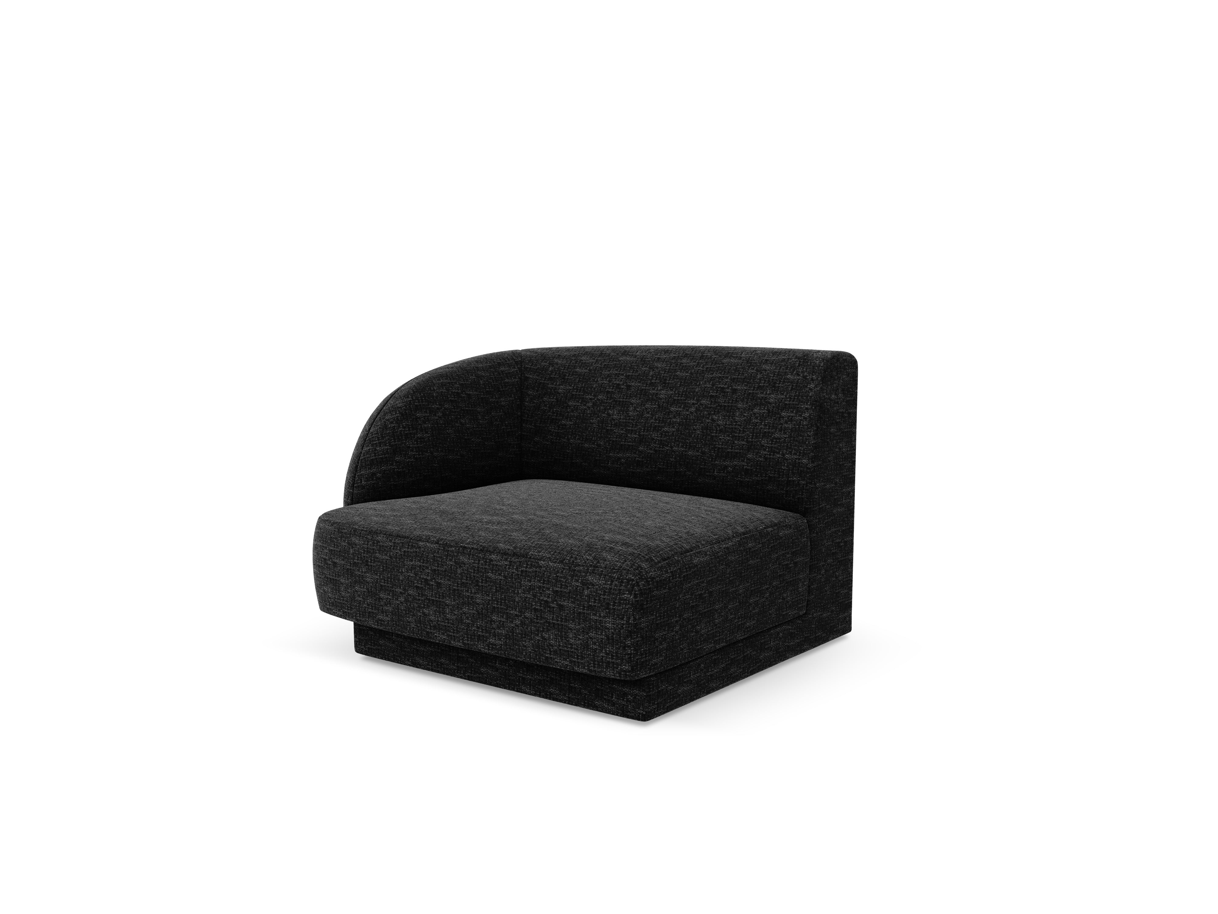 Modular sofa - left module MILEY black chenille