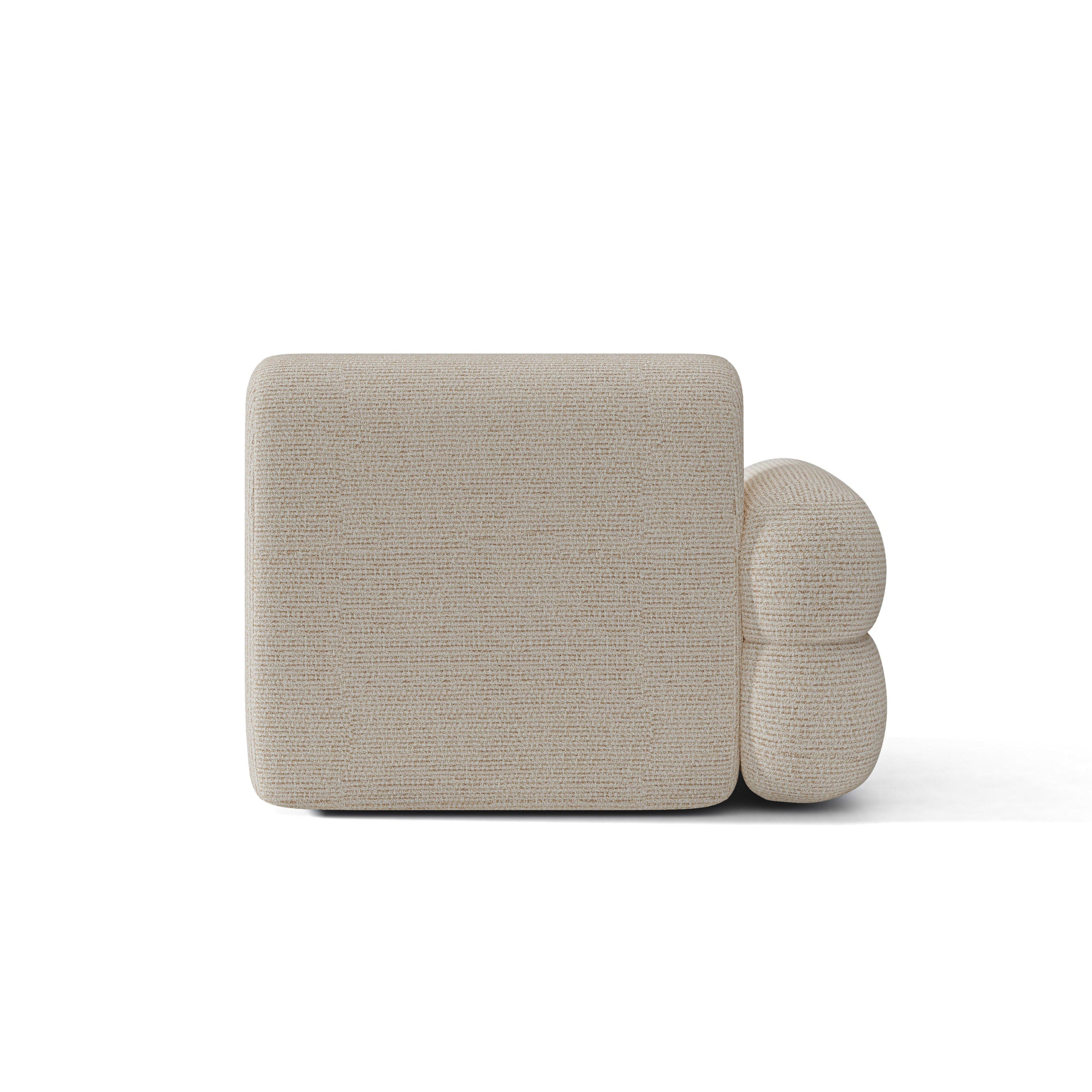 Modulares Sofa NEO - linkes Element in beigem Melange