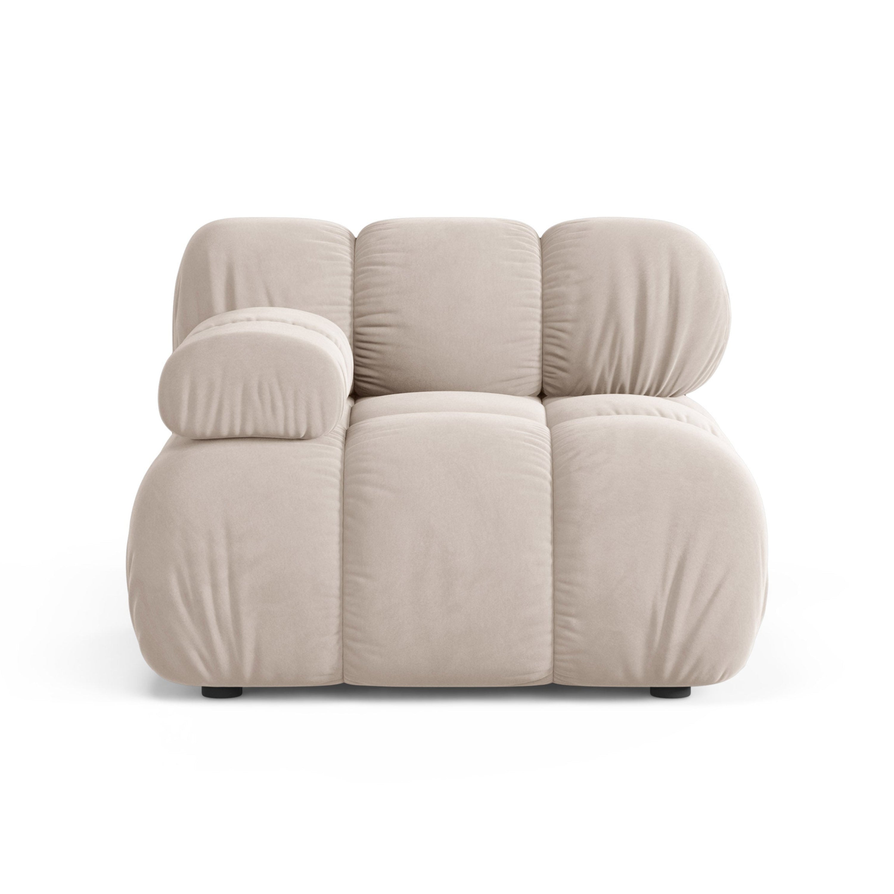 Modulares Sofa BELLIS - linkes Modul in hellbeigem Velours
