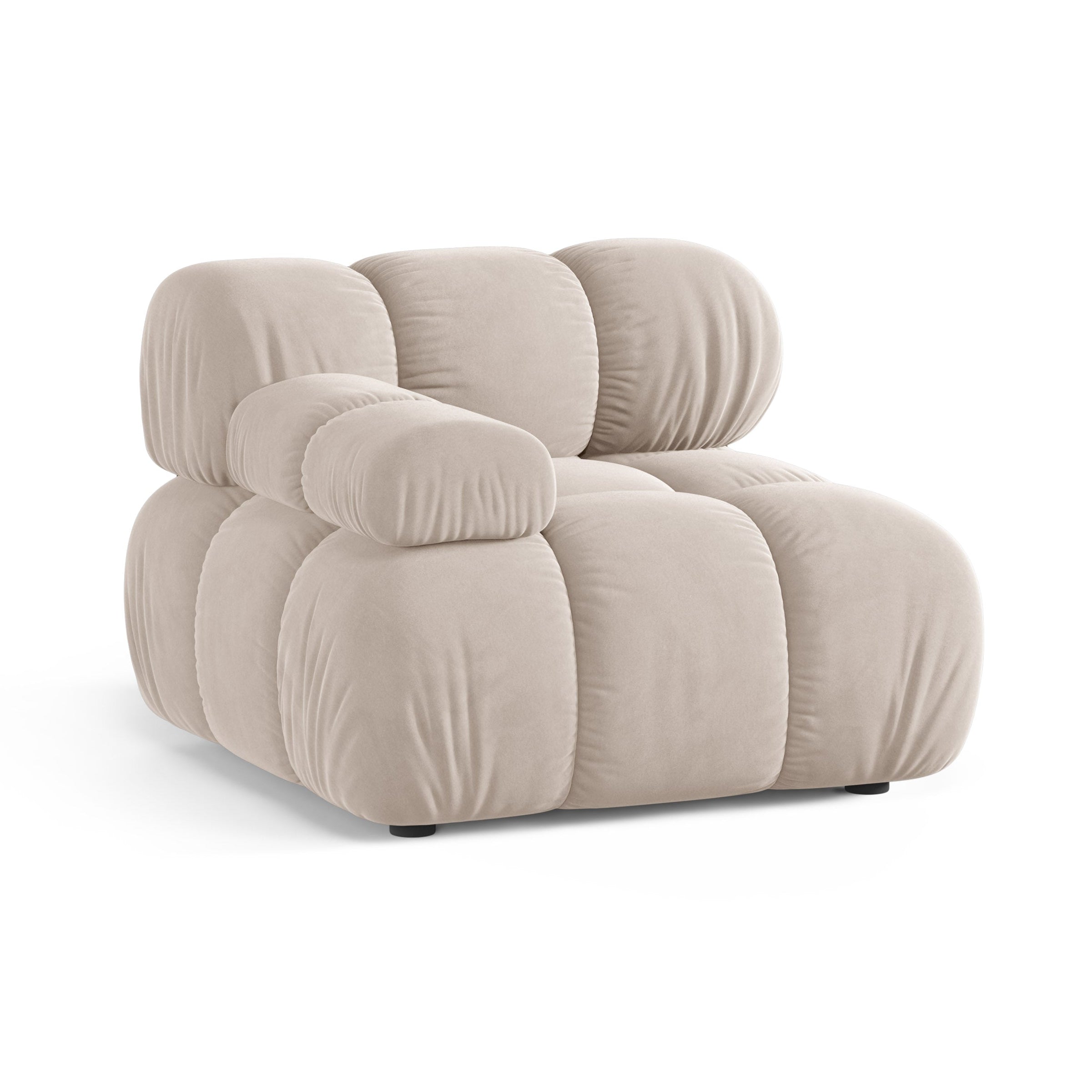 Modulares Sofa BELLIS - linkes Modul in hellbeigem Velours