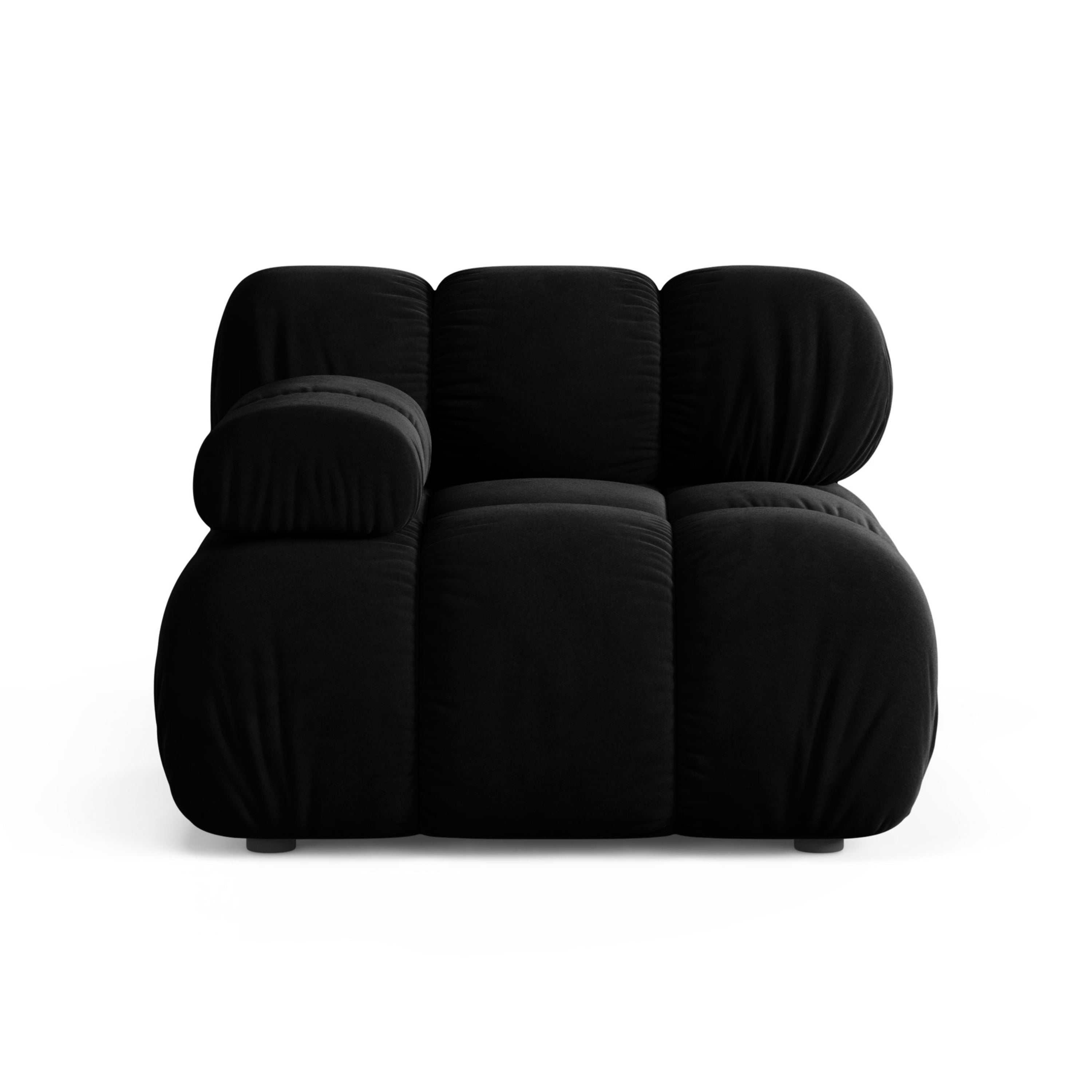 Modulares Sofa BELLIS - linkes Modul aus schwarzem Samt