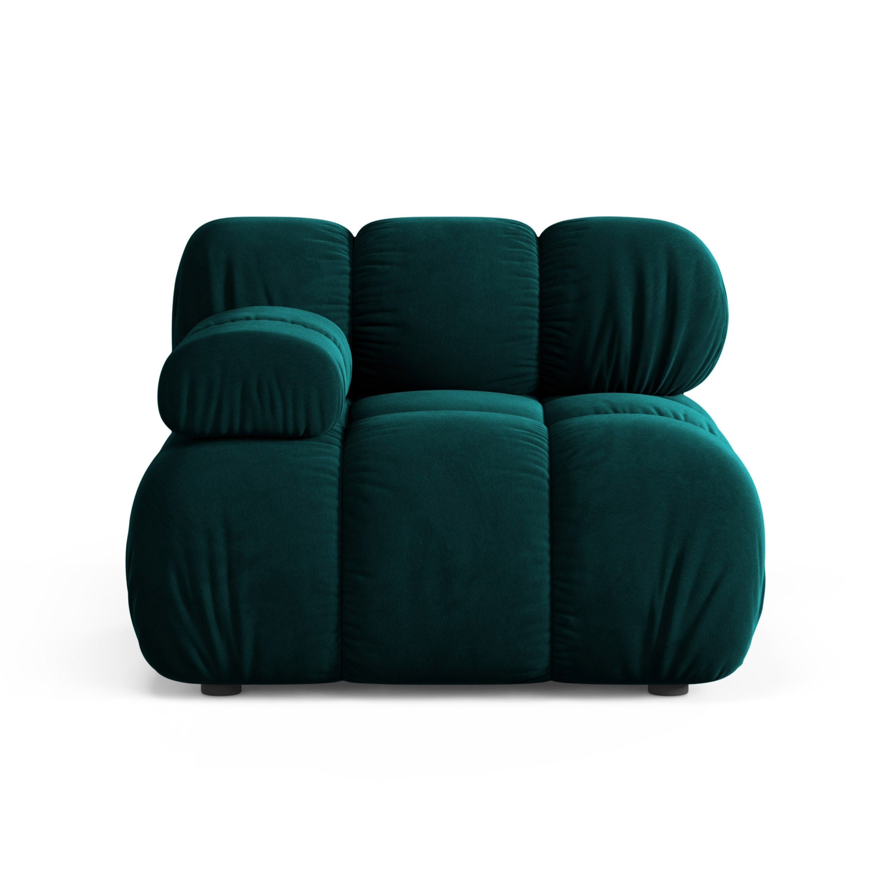 Modulares Sofa BELLIS - linkes tiefes Modul in petrolfarbenem Velours