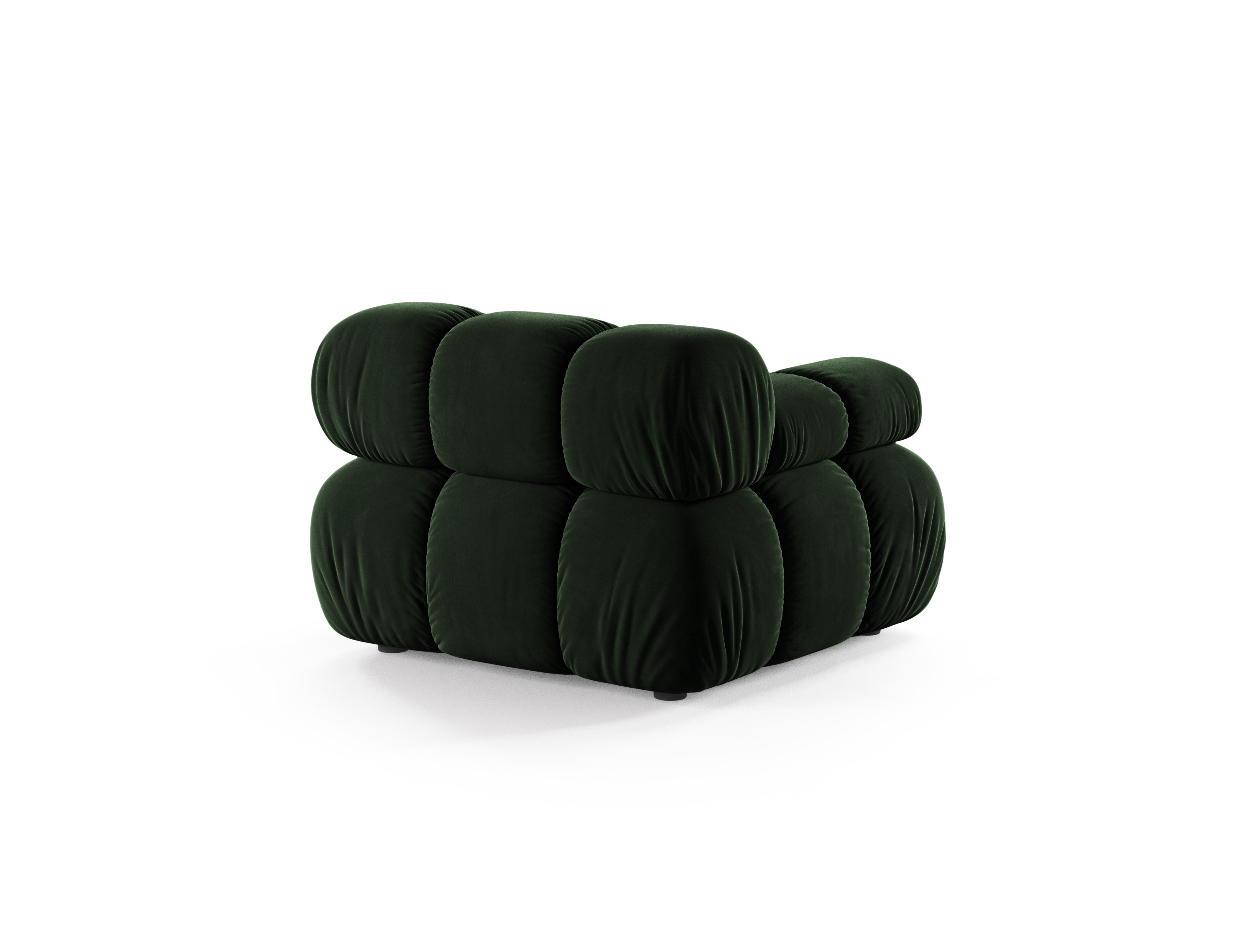 Modulares Sofa BELLIS - linkes Modul in Flaschengrün aus Samt