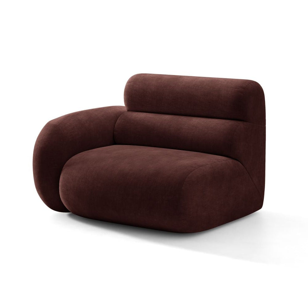 Modulares Sofa NEO - linkes Modul aus kirschfarbenem Chenille