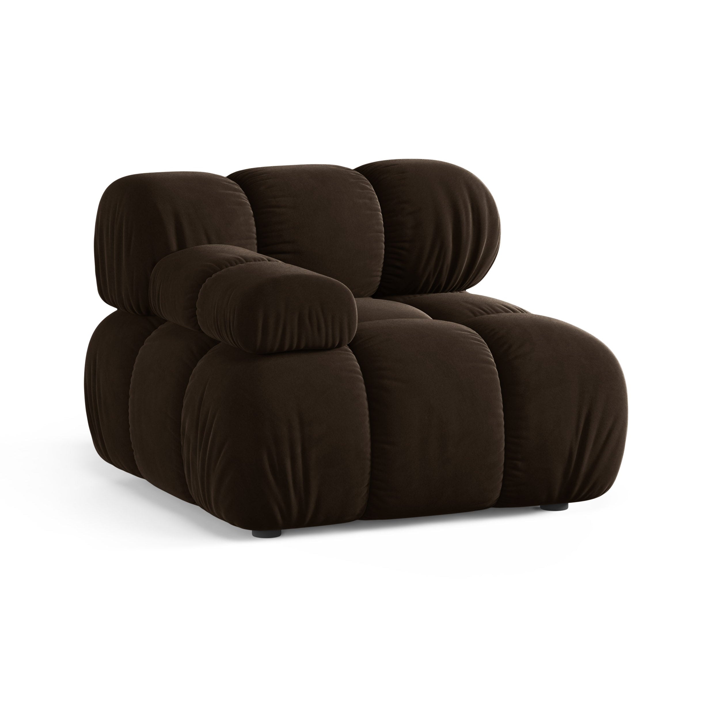 Modulares Samtsofa BELLIS - linkes Modul in Schokoladenfarbe